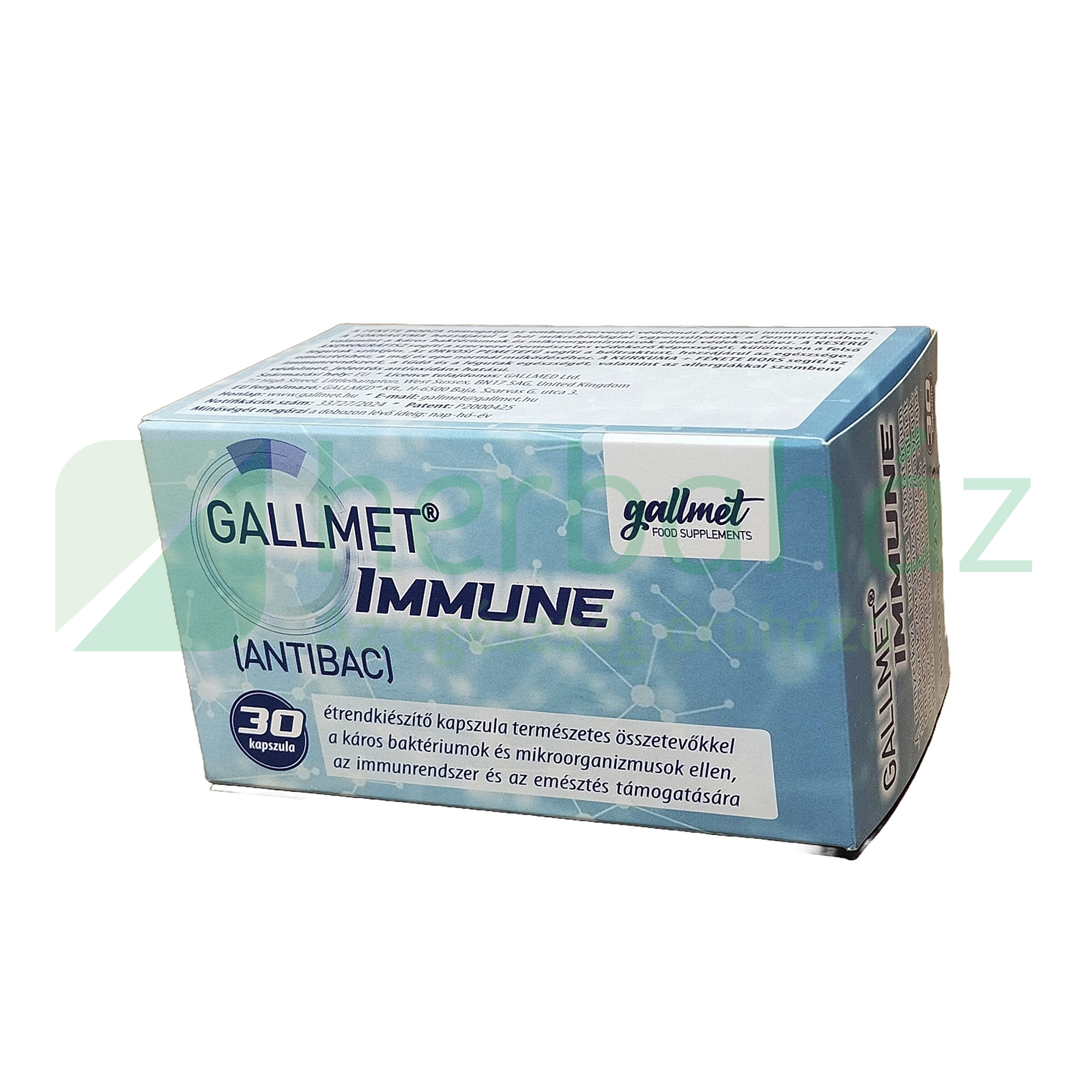 GALLMET-IMMUNE (ANTIBAC) ÉTREND-KIEGÉSZÍTŐ KAPSZULA 30DB