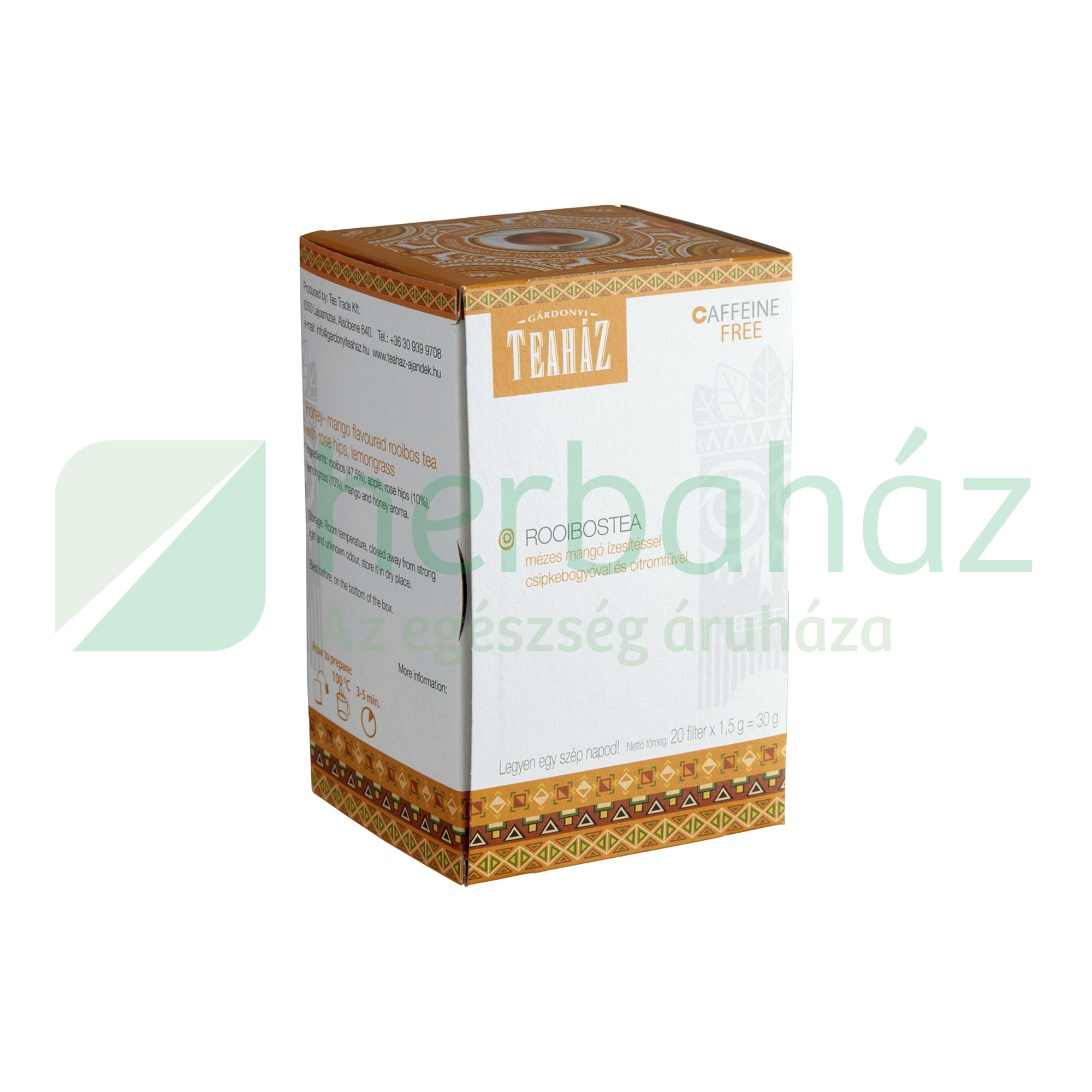 GÁRDONYI TEAHÁZ CITROMFŰ-MÉZ ROOIBOS TEA KOFFEINMENTES 30G