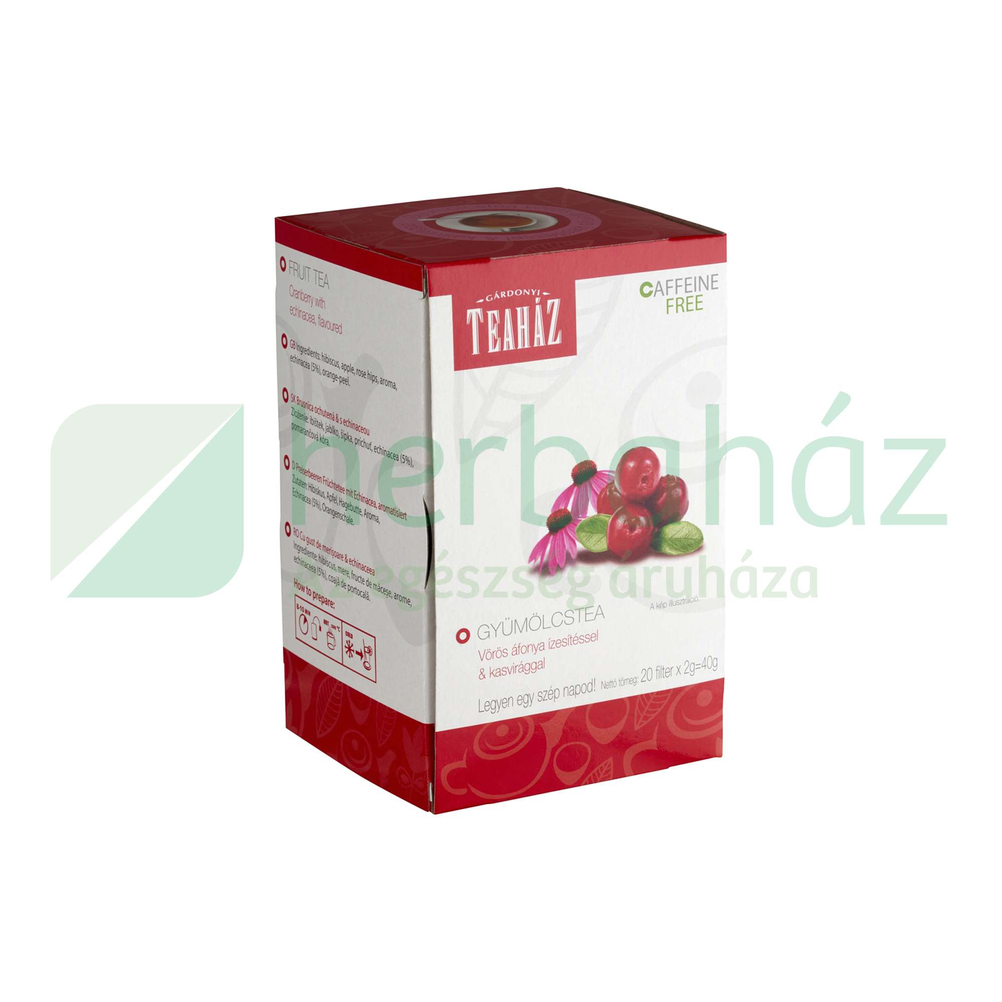 GÁRDONYI TEAHÁZ GYÜMÖLCSTEA VÖRÖSÁFONYA FILTERES 20DB
