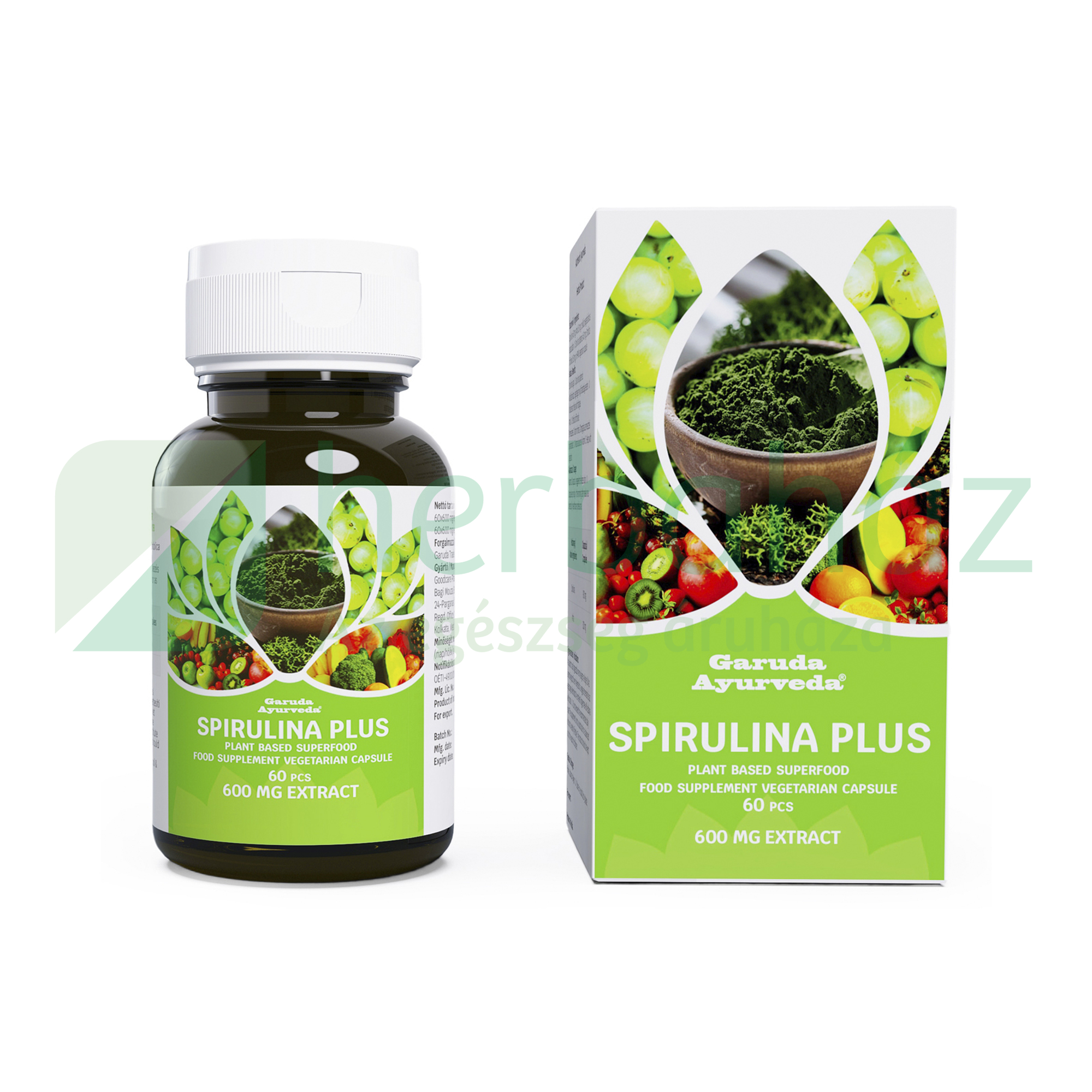 GARUDA AYURVEDA SPIRULINA PLUS KAPSZULA 60DB