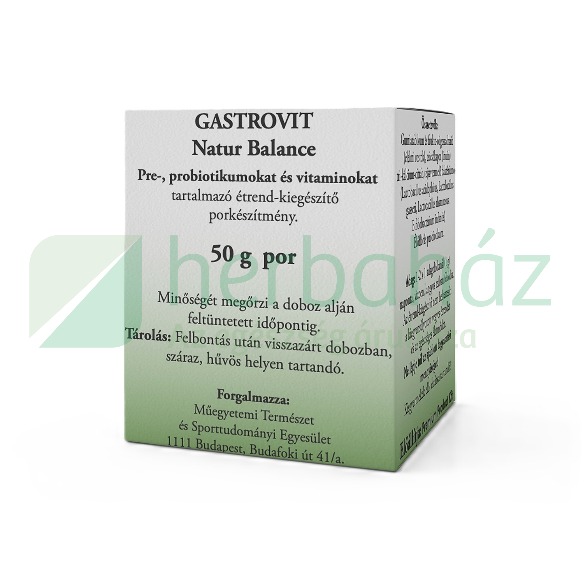 GASTROVIT NATUR BALANCE PRE ÉS PROBIOTIKUMOT TARTALMAZÓ ÉTREND-KIEGÉSZÍTŐ 50G