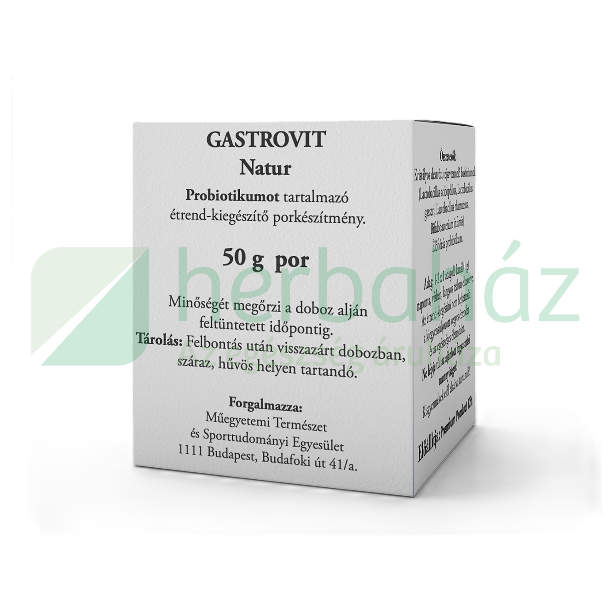 GASTROVIT NATUR PROBIOTIKUMOT TARTALMAZÓ ÉTREND-KIEGÉSZÍTŐ 50G