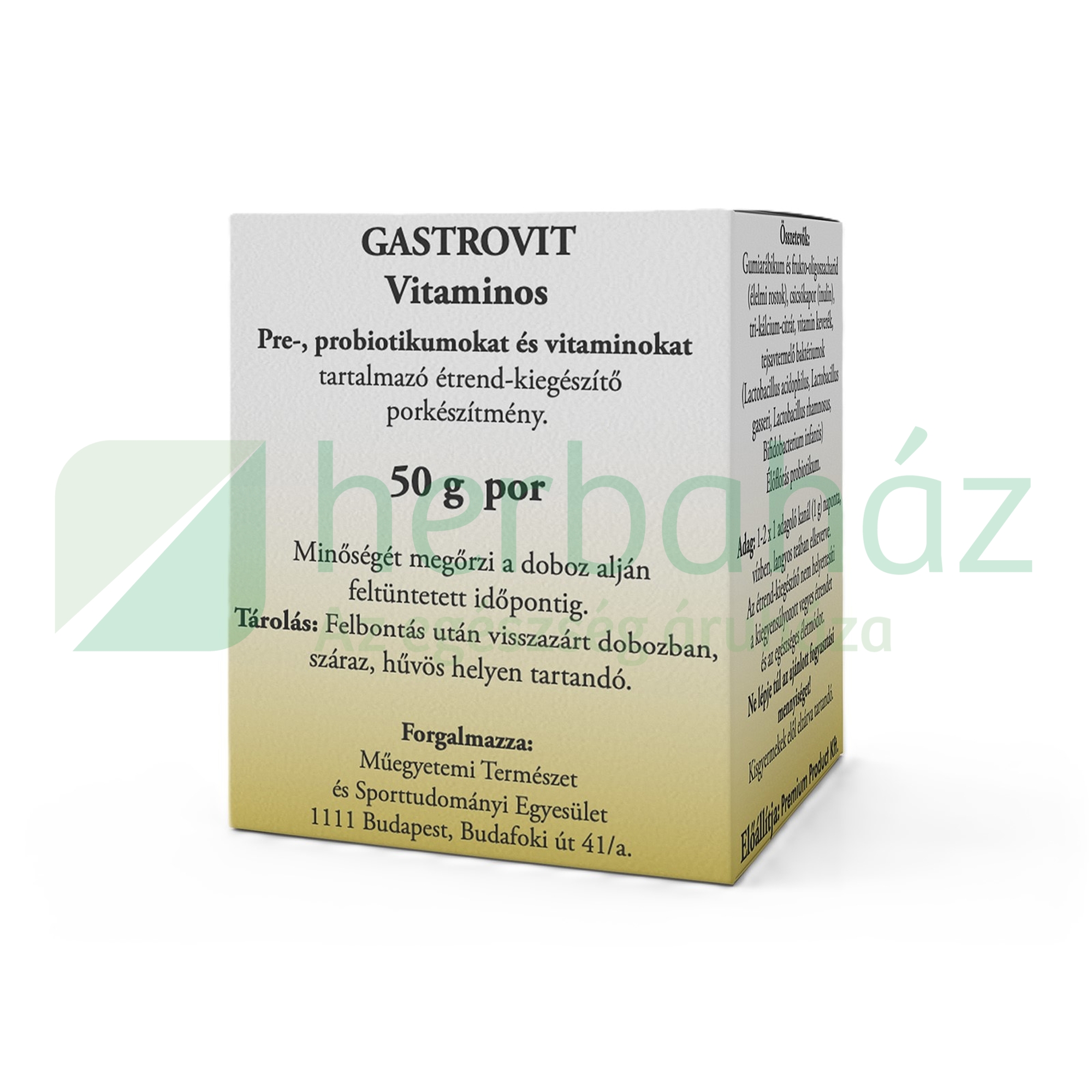 GASTROVIT VITAMINOS PRE-, PROBIOTIKUMOT ÉS VITAMINOKAT TARTALMAZÓ ÉTREND-KIEGÉSZÍTŐ 50G