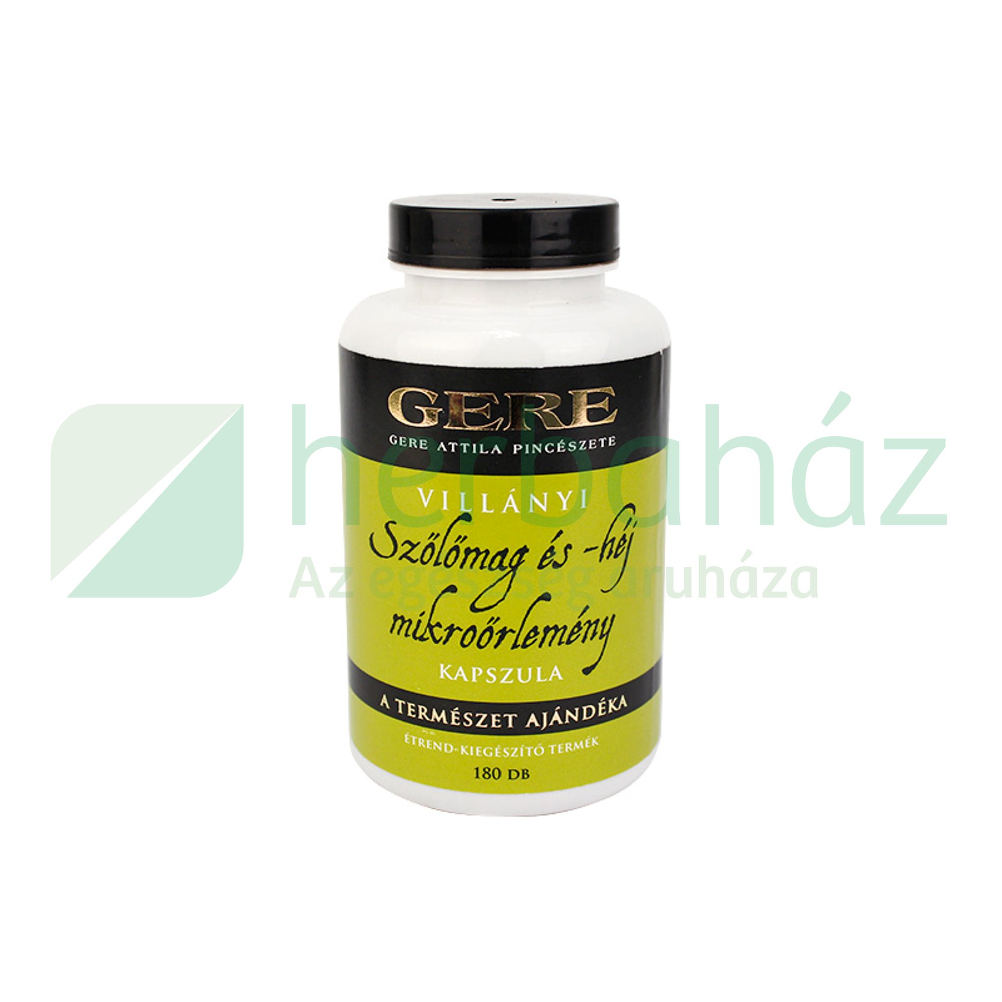 GERE VILLÁNYI SZŐLŐMAG ÉS HÉJ MIKROŐRLEMÉNY KAPSZULA 180DB