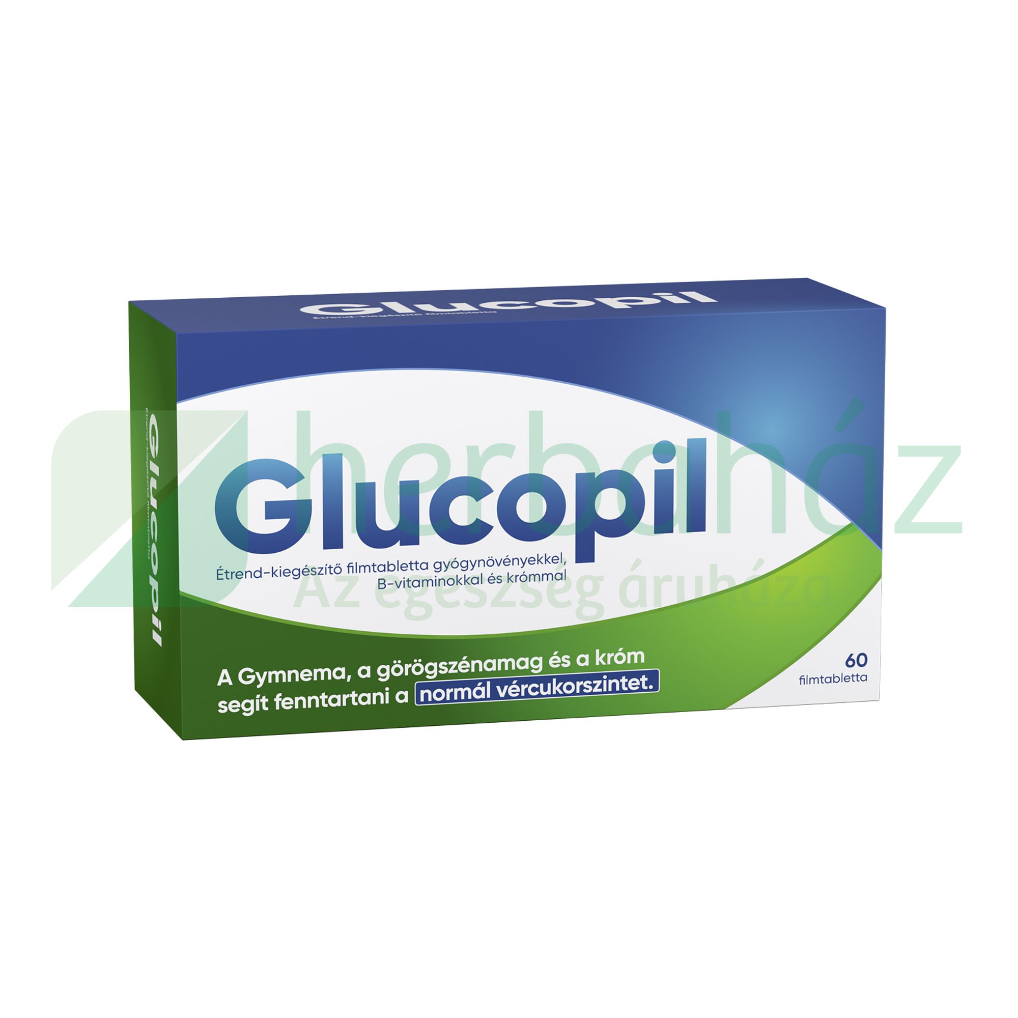 GLUCOPIL ÉTREND-KIEGÉSZÍTŐ FILMTABLETTA GYÓGYNÖVÉNYEKKEL, B-VITAMINOKKAL ÉS KRÓMMAL 60DB