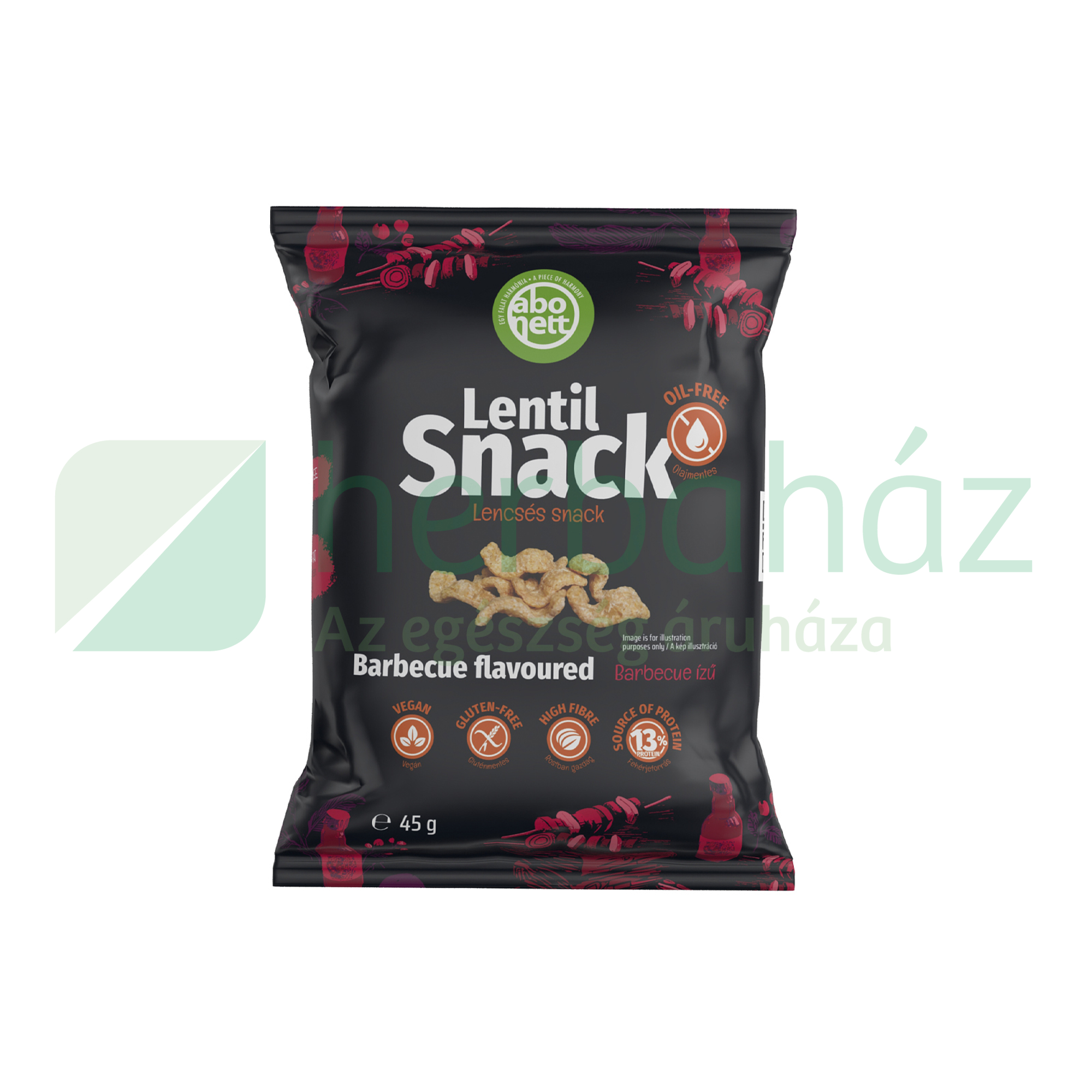 GLUTÉNMENTES ABONETT LENCSÉS SNACK BARBECUE ÍZŰ 45G
