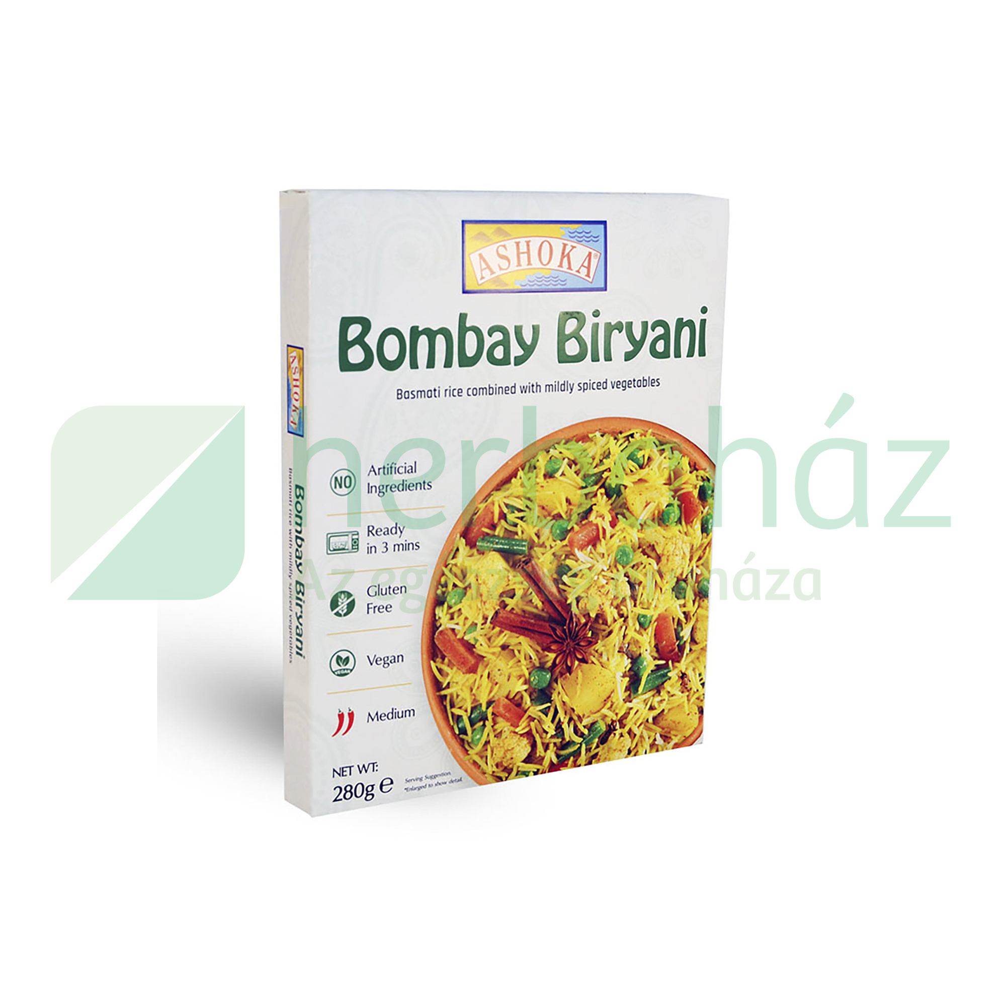 GLUTÉNMENTES ASHOKA VEGÁN BOMBAY BIRYANI INDIAI KÉSZÉTEL 280G