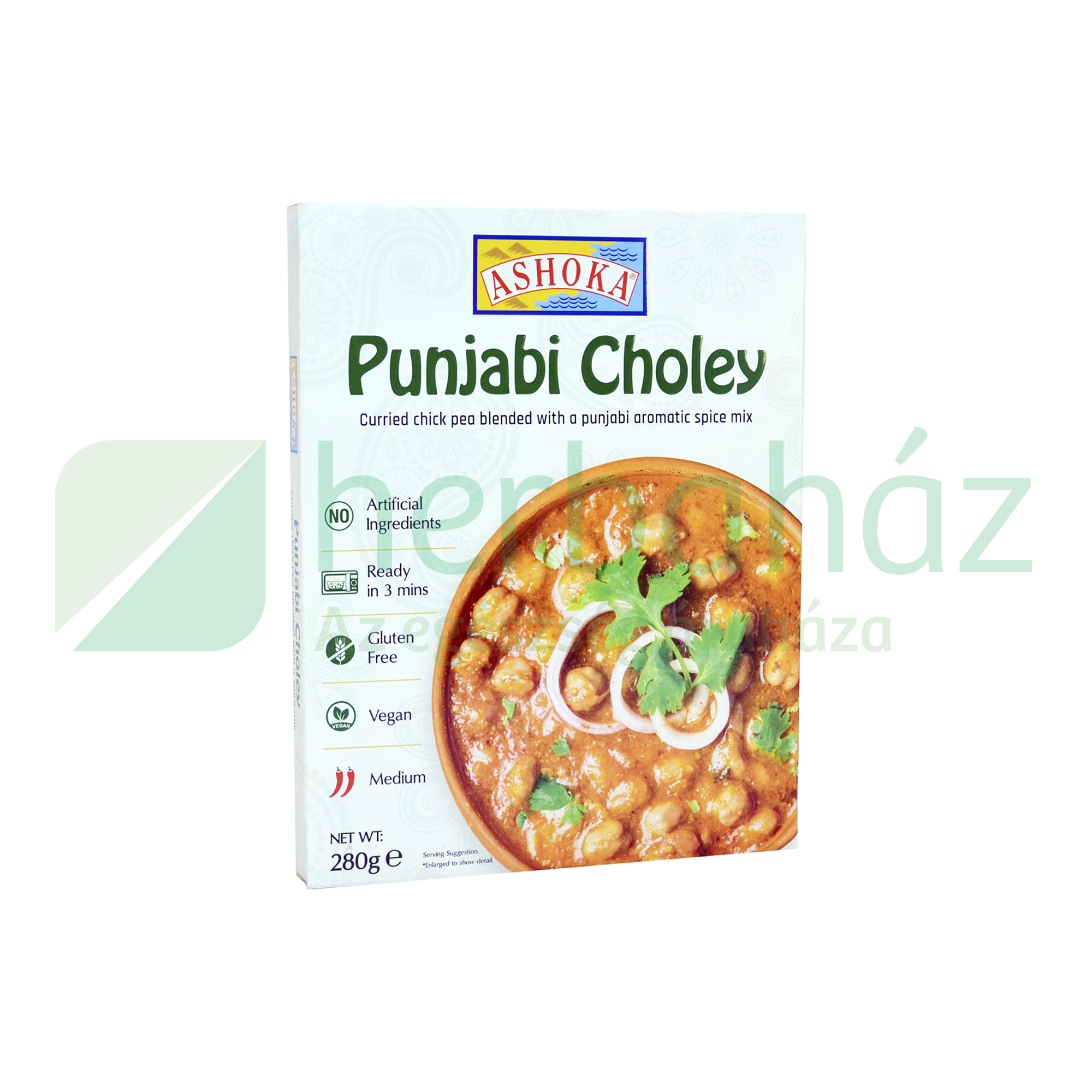 GLUTÉNMENTES ASHOKA VEGÁN PUNJABI CHOLEY INDIAI KÉSZÉTEL 280G