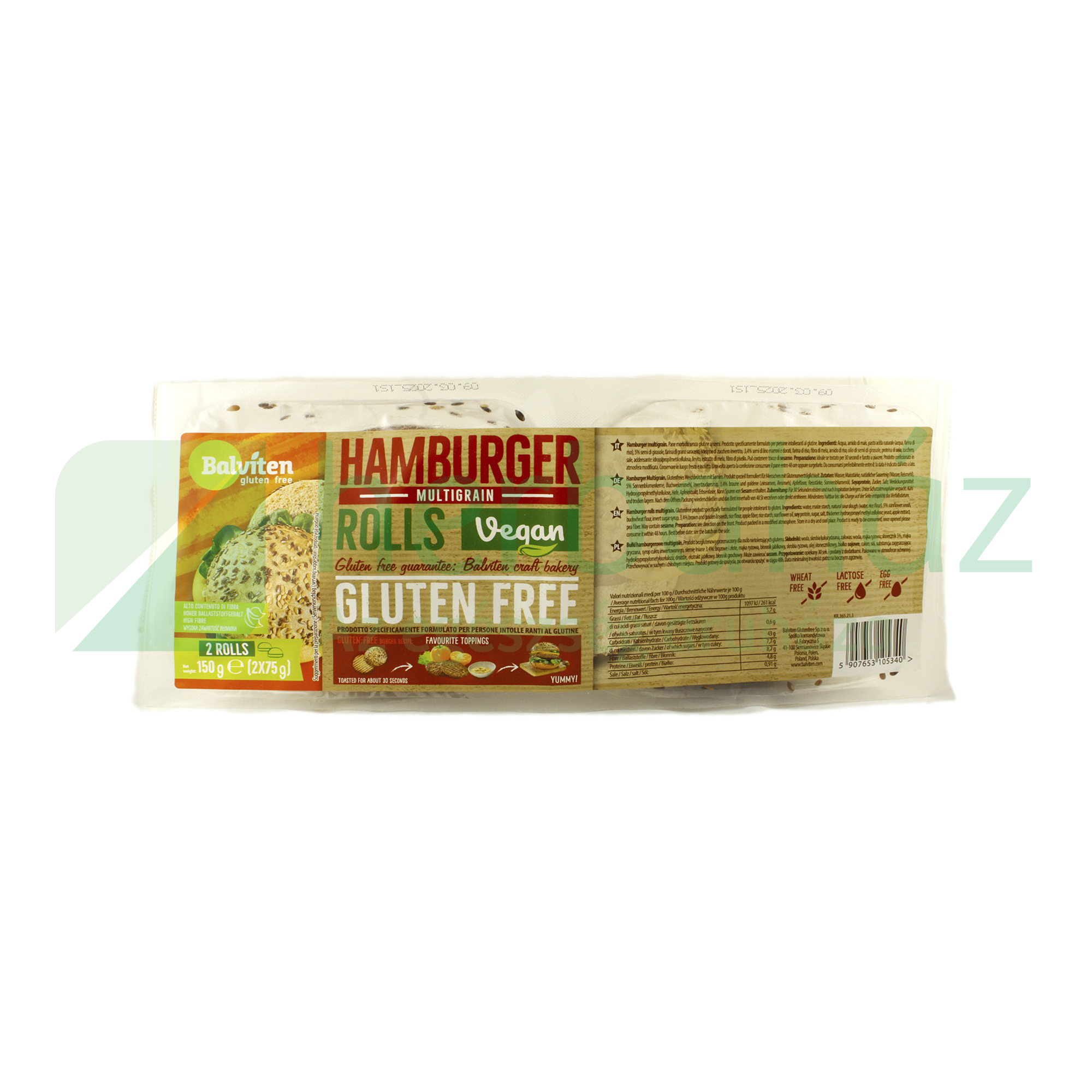 GLUTÉNMENTES BALVITEN VEGAN HAMBURGER BUCI SOKMAGVAS (2X75G) 150G