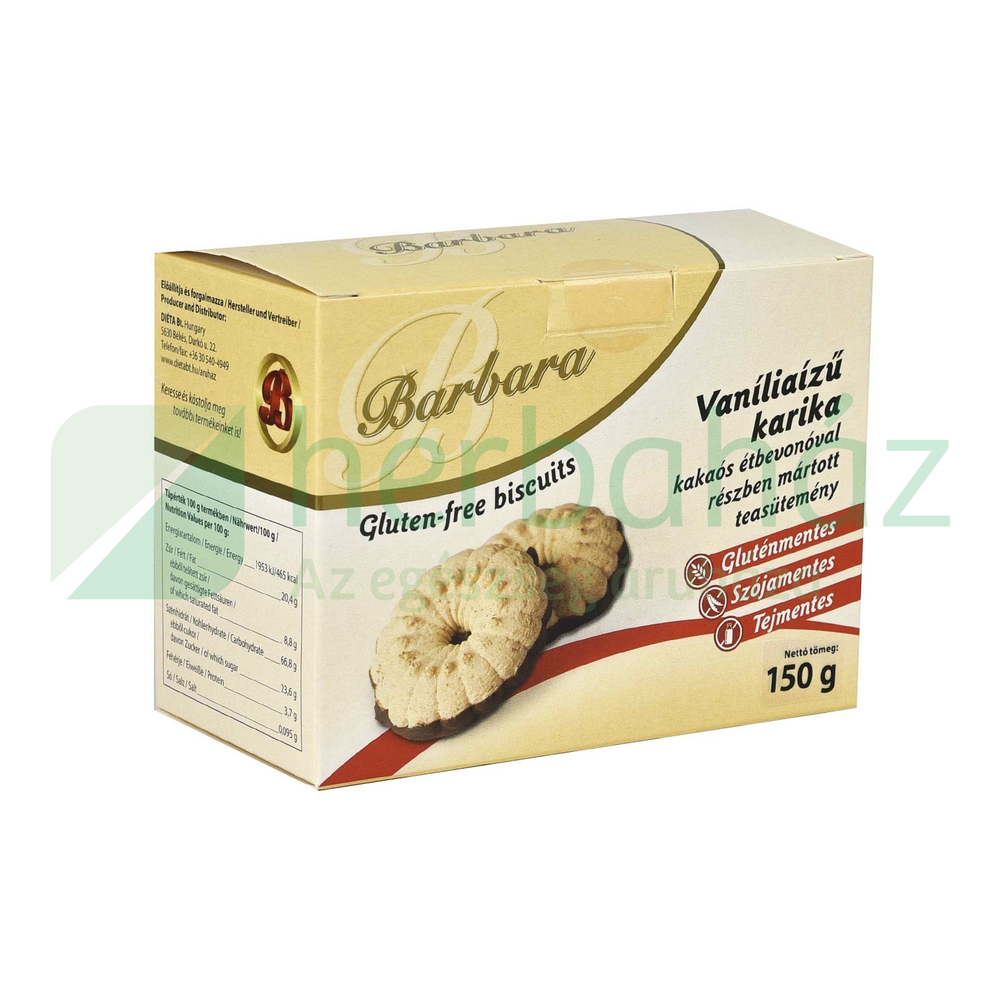 GLUTÉNMENTES BARBARA VANÍLIÁS KARIKA 150G