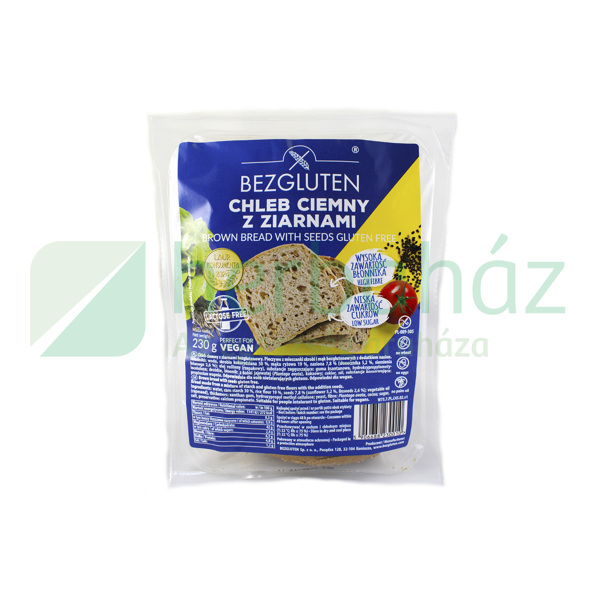 GLUTÉNMENTES BEZGLUTEN BARNA MAGOS KENYÉR 230G
