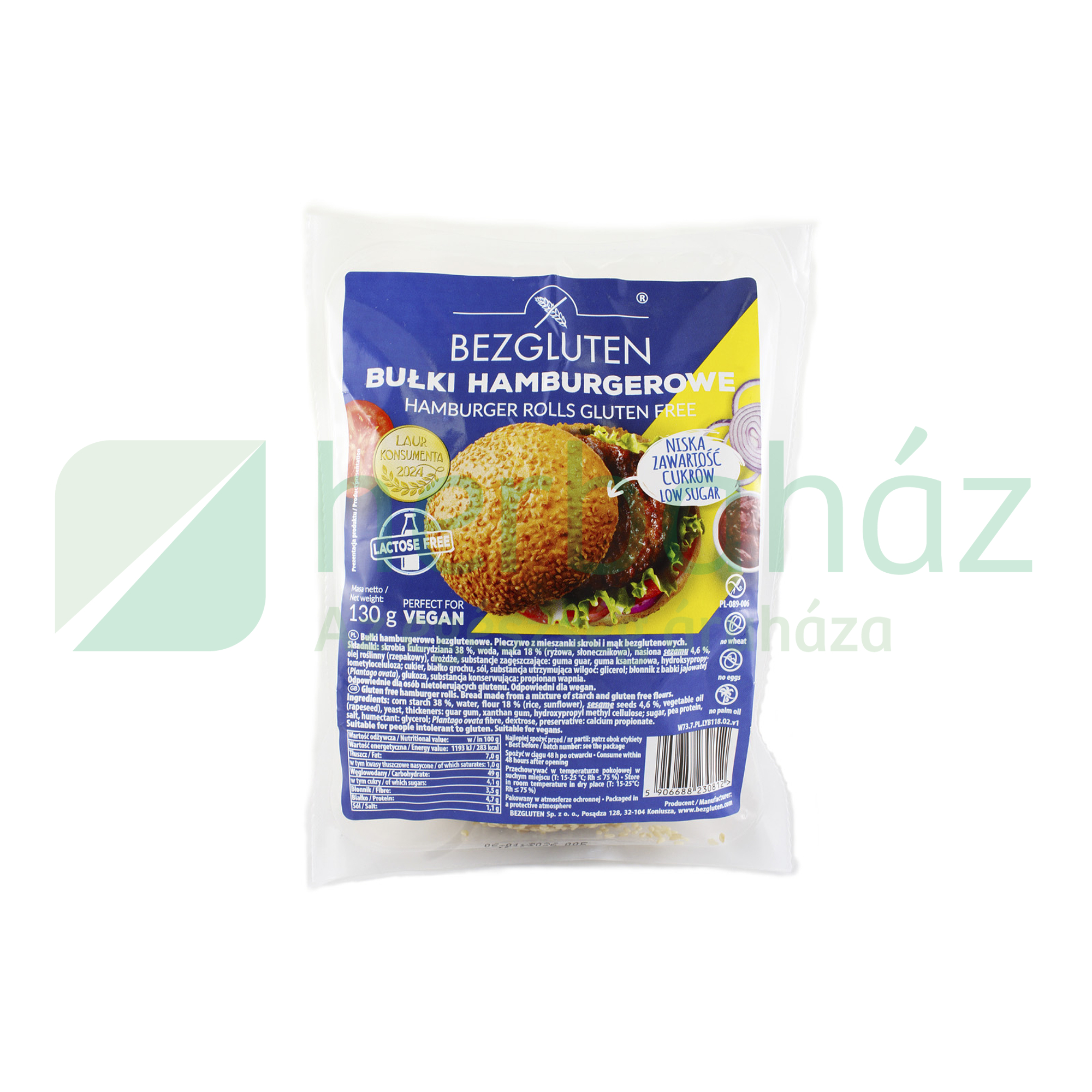GLUTÉNMENTES BEZGLUTEN HAMBURGER ZSEMLE 130G