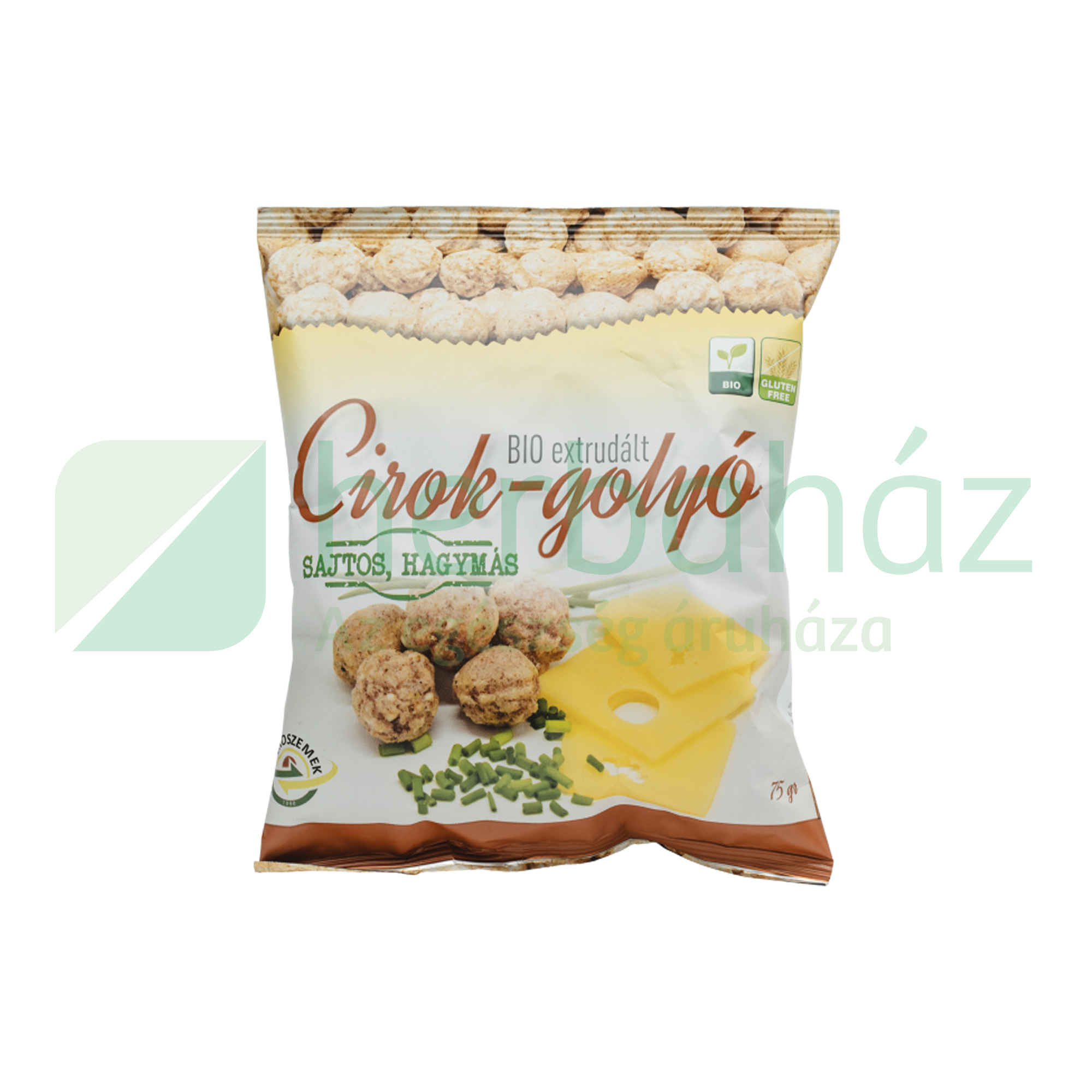 GLUTÉNMENTES BIO AGROSZEMEK CIROK-GOLYÓ SAJTOS, HAGYMÁS 75G