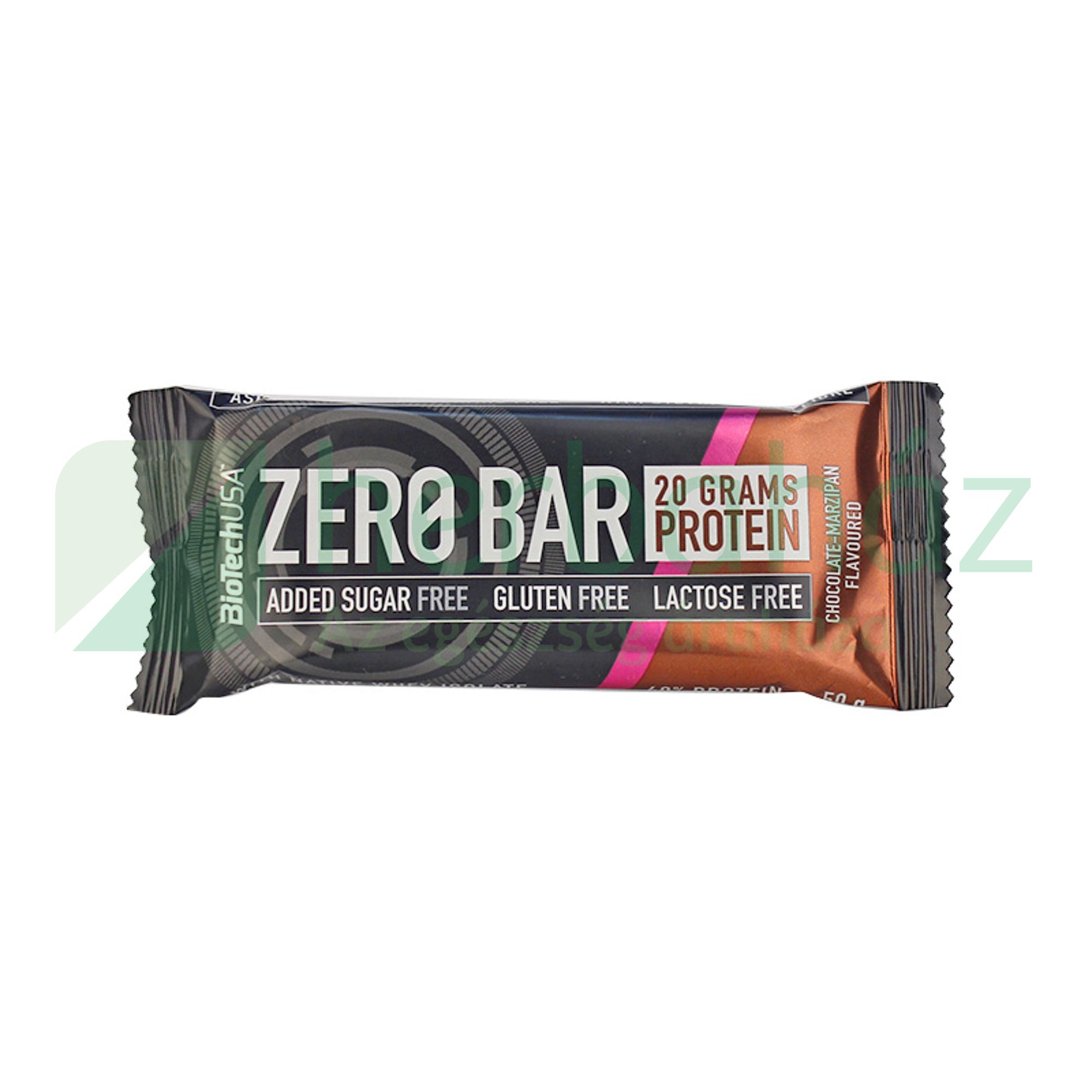 GLUTÉNMENTES BIOTECHUSA ZERO BAR FEHÉRJESZELET CSOKOLÁDÉ-MARCIPÁN 50G