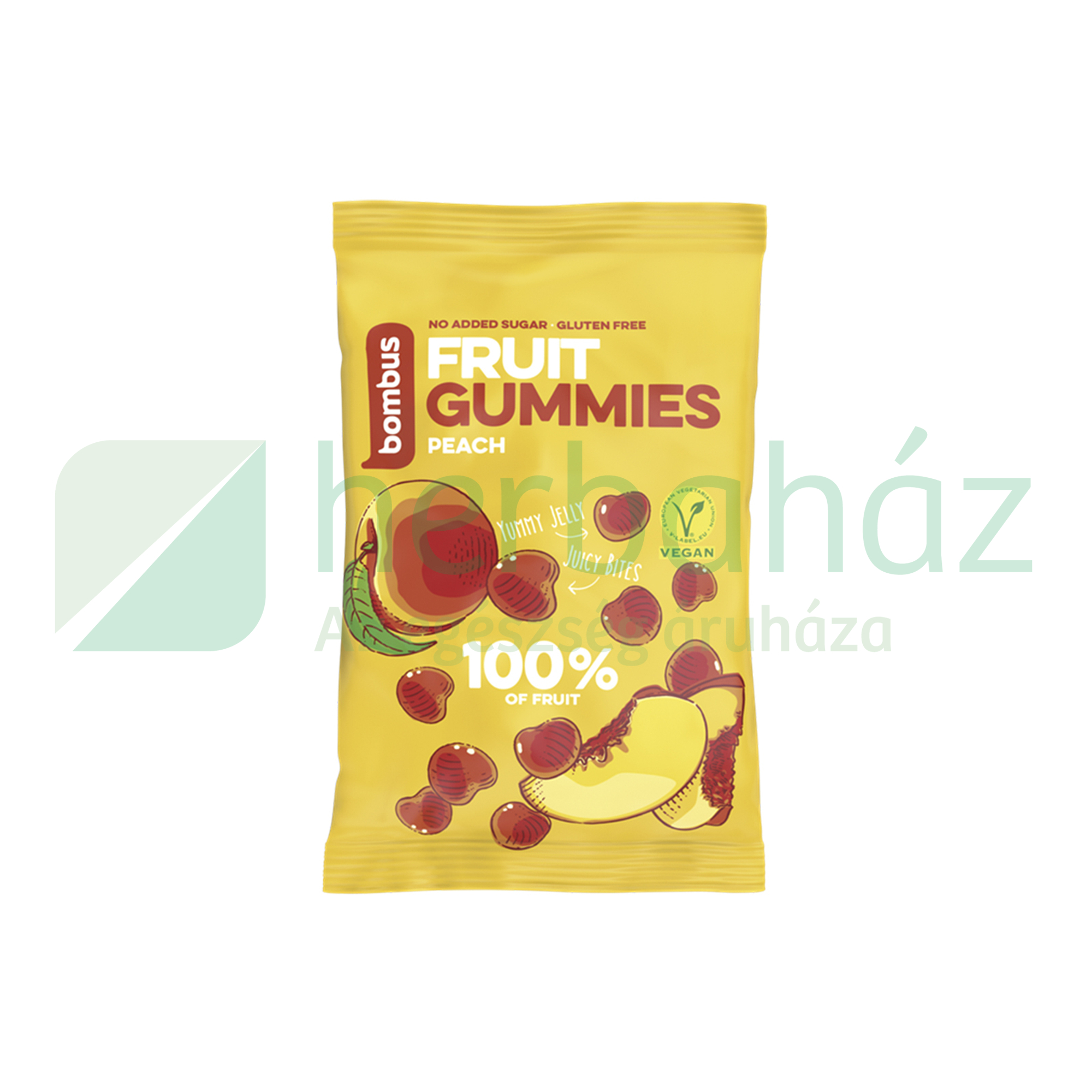 GLUTÉNMENTES BOMBUS FRUIT GUMMIES ŐSZIBARACKOS GYÜMÖLCSCUKORKÁK 35G