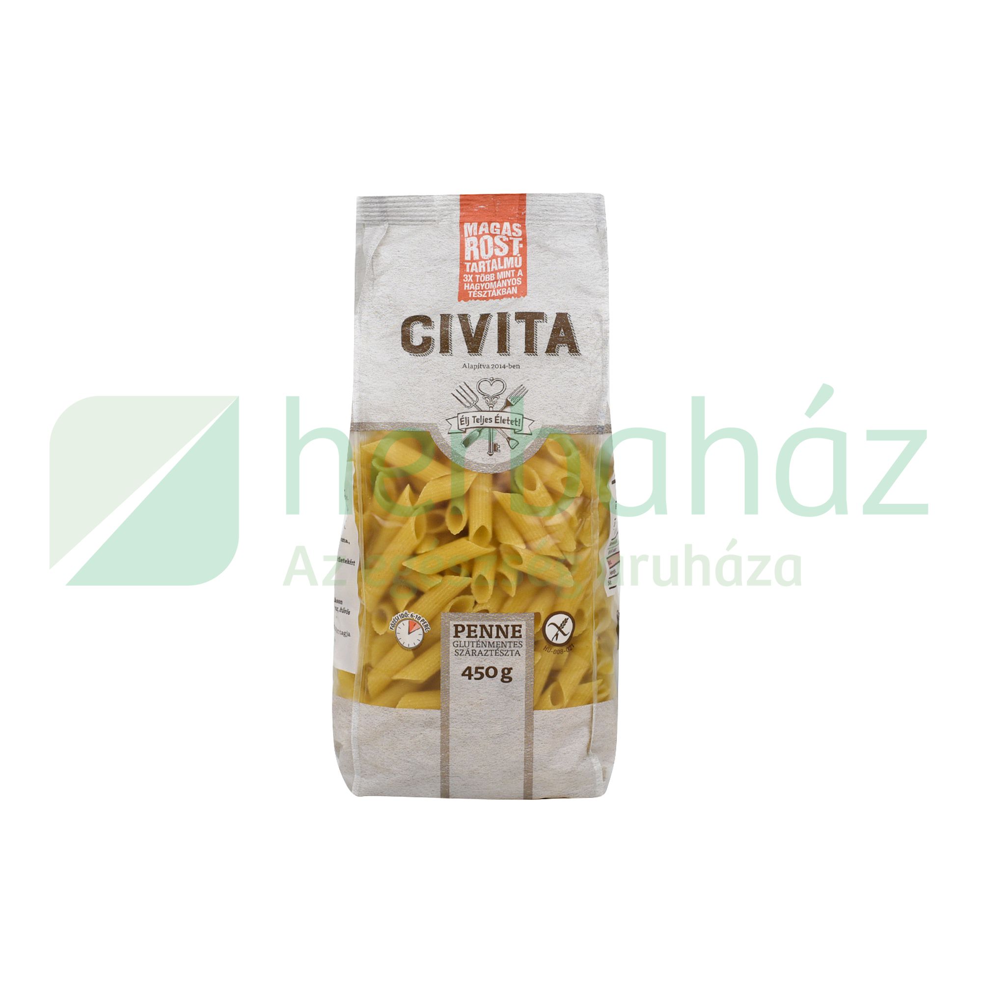 GLUTÉNMENTES CIVITA PENNE MAGASROSTTARTALMÚ 450G