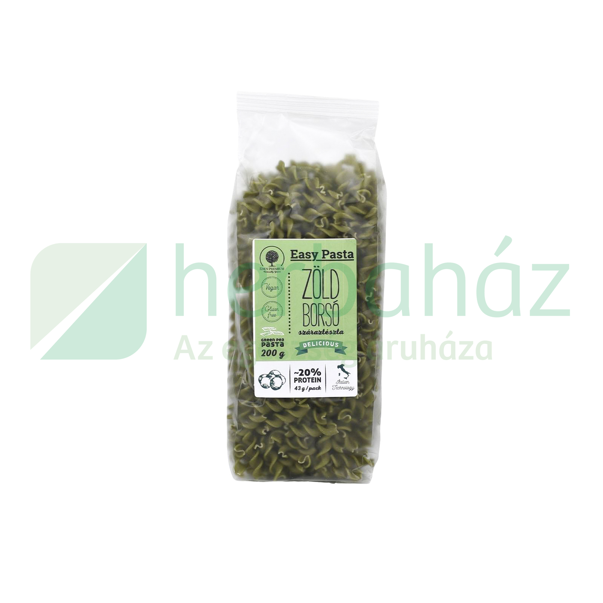 GLUTÉNMENTES ÉDEN PRÉMIUM EASY PASTA ZÖLDBORSÓ TÉSZTA ORSÓ 200G