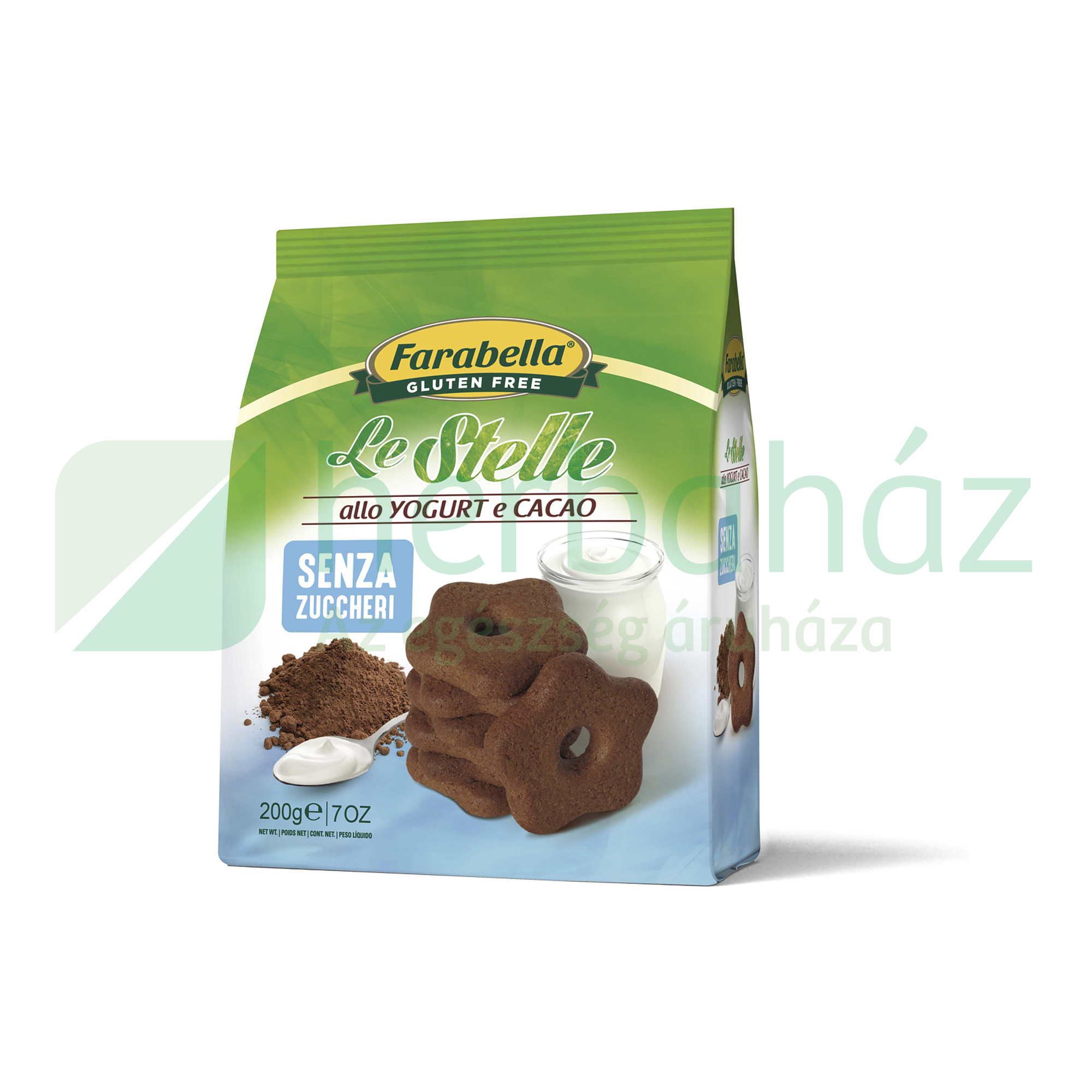 GLUTÉNMENTES FARABELLA STELLE CSILLAG ALAKÚ KEKSZ KAKAÓVAL CUKORMENTES 200G