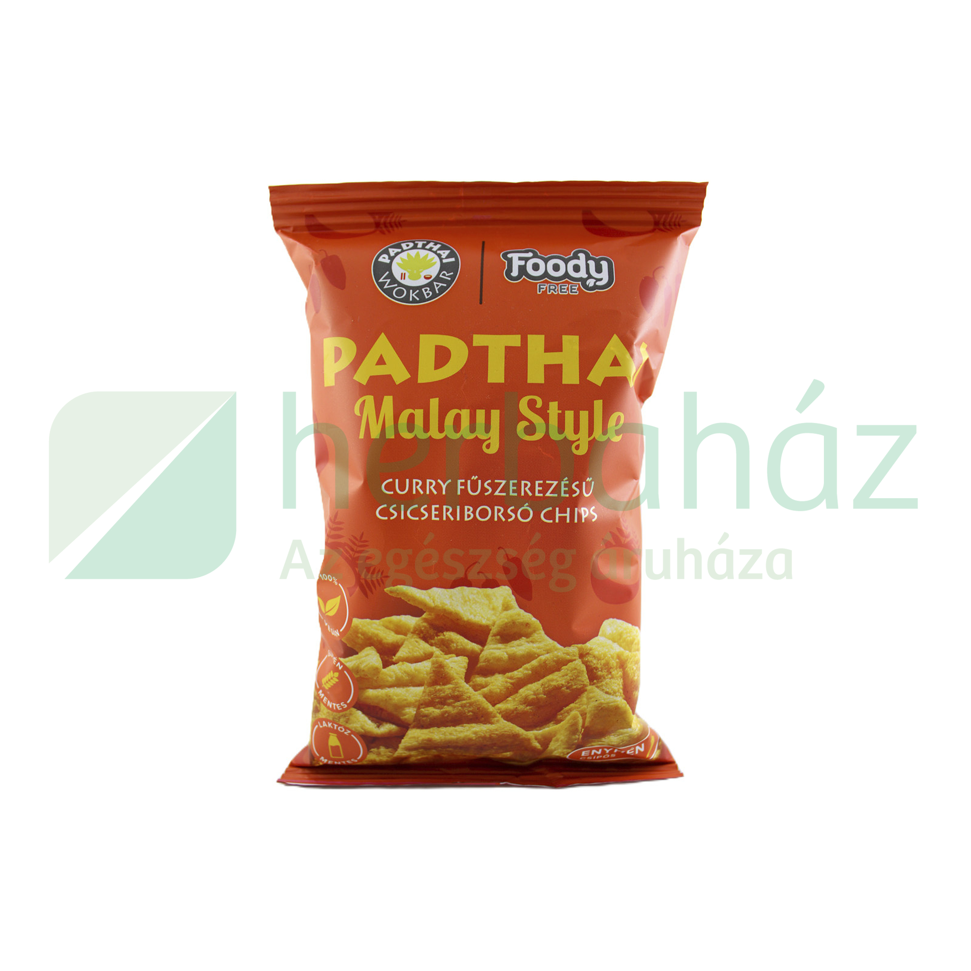 GLUTÉNMENTES FOODY FREE CSICSERIBORSÓ CHIPS PADTHAI MALAY STYLE CURRY ÍZ 50G