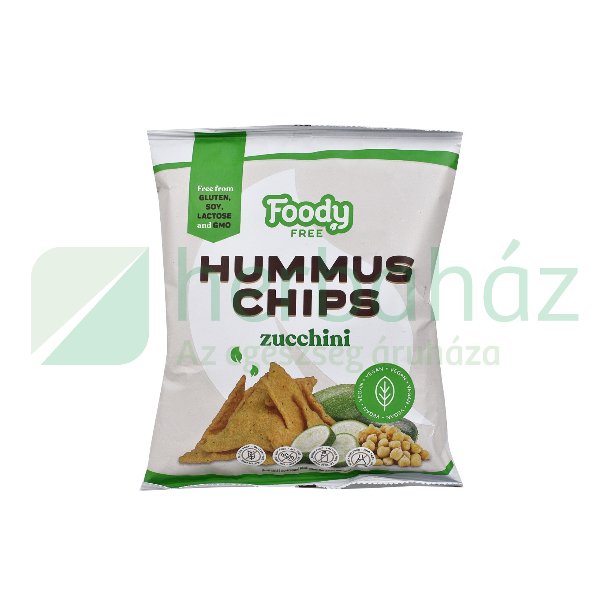 GLUTÉNMENTES FOODY FREE HUMMUS CHIPS CUKKINIVEL 50G