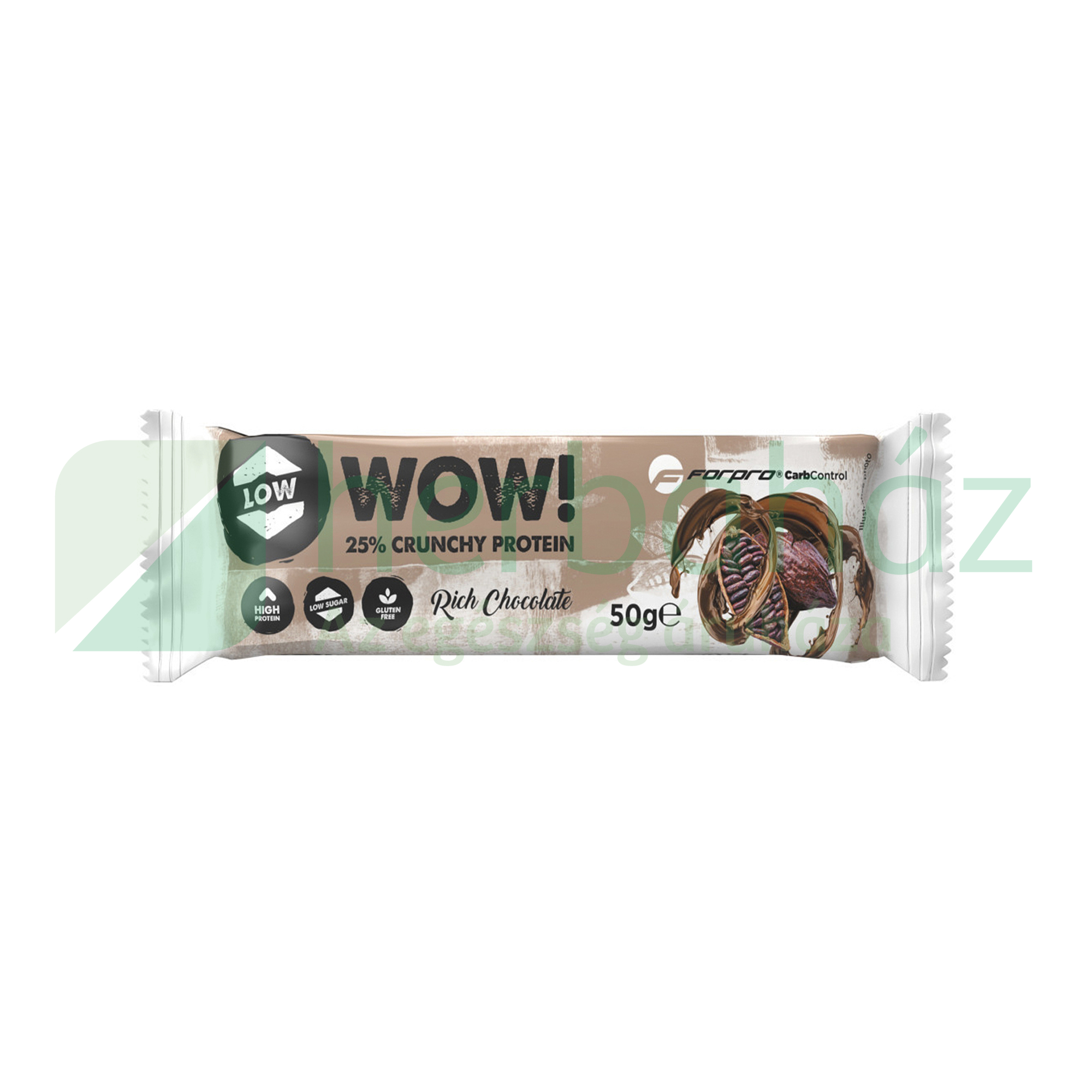 GLUTÉNMENTES FORPRO WOW! 25% CRUNCHY PROTEIN SZELET CSOKOLÁDÉ 50G