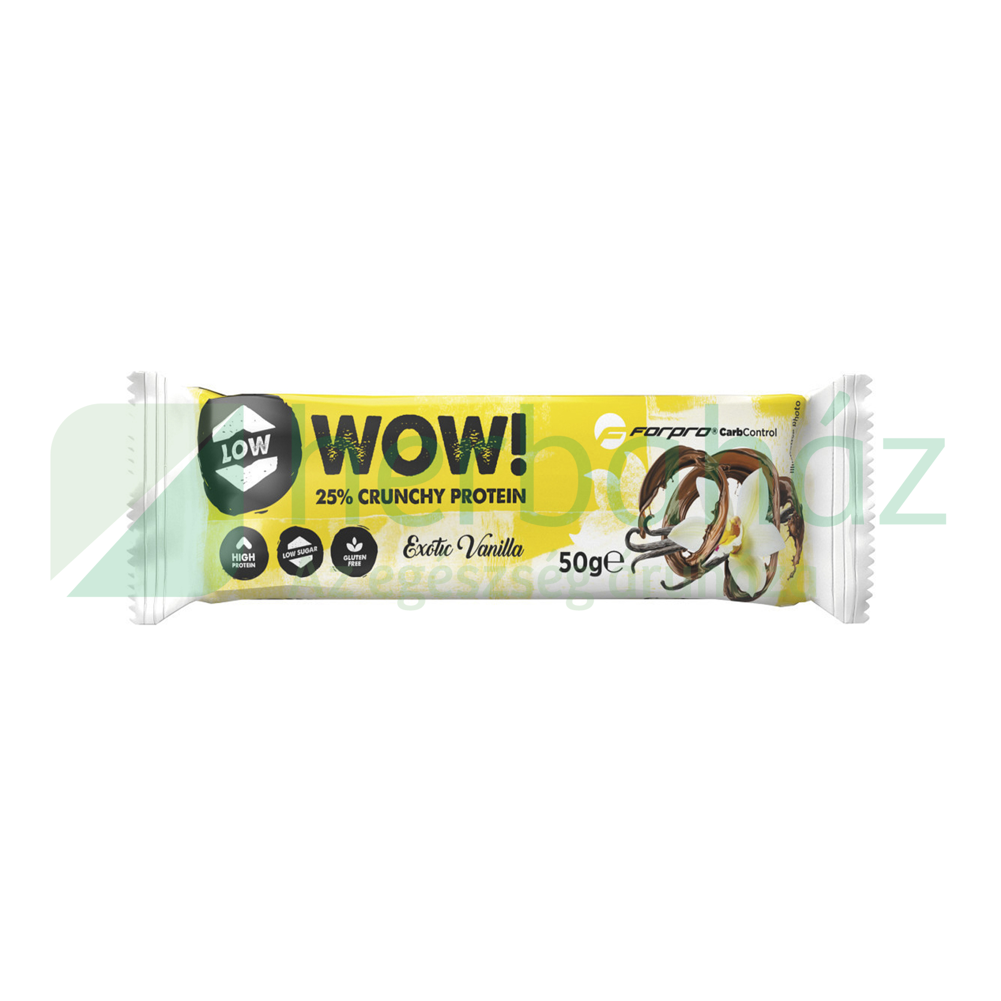 GLUTÉNMENTES FORPRO WOW! 25% CRUNCHY PROTEIN SZELET EXOTIC VANILLA 50G