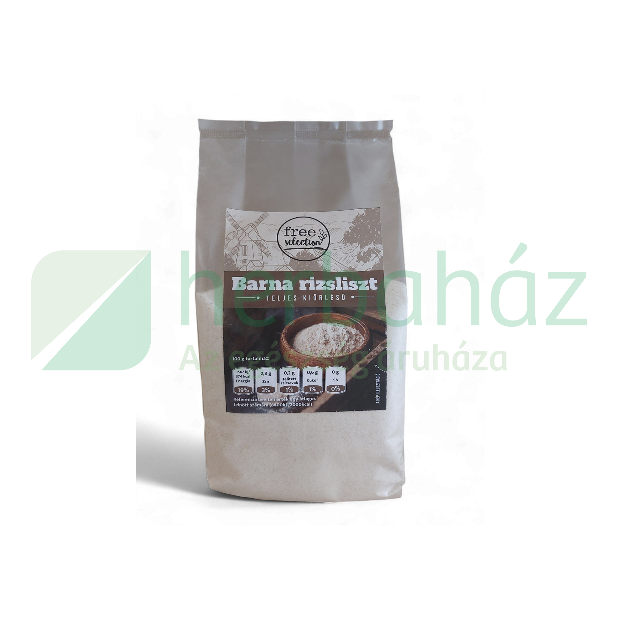 FREE SELECTION BARNA RIZSLISZT TELJES KIŐRLÉSŰ 500G
