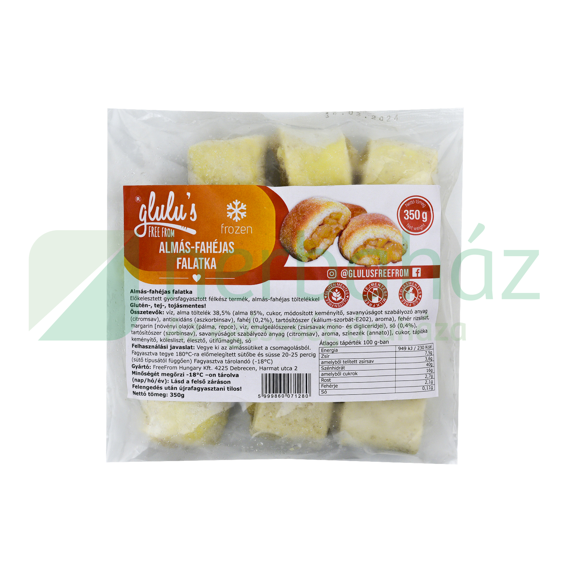 GLUTÉNMENTES GLULUS FREEFROM ALMÁS-FAHÉJAS FALATKA 350G[F]