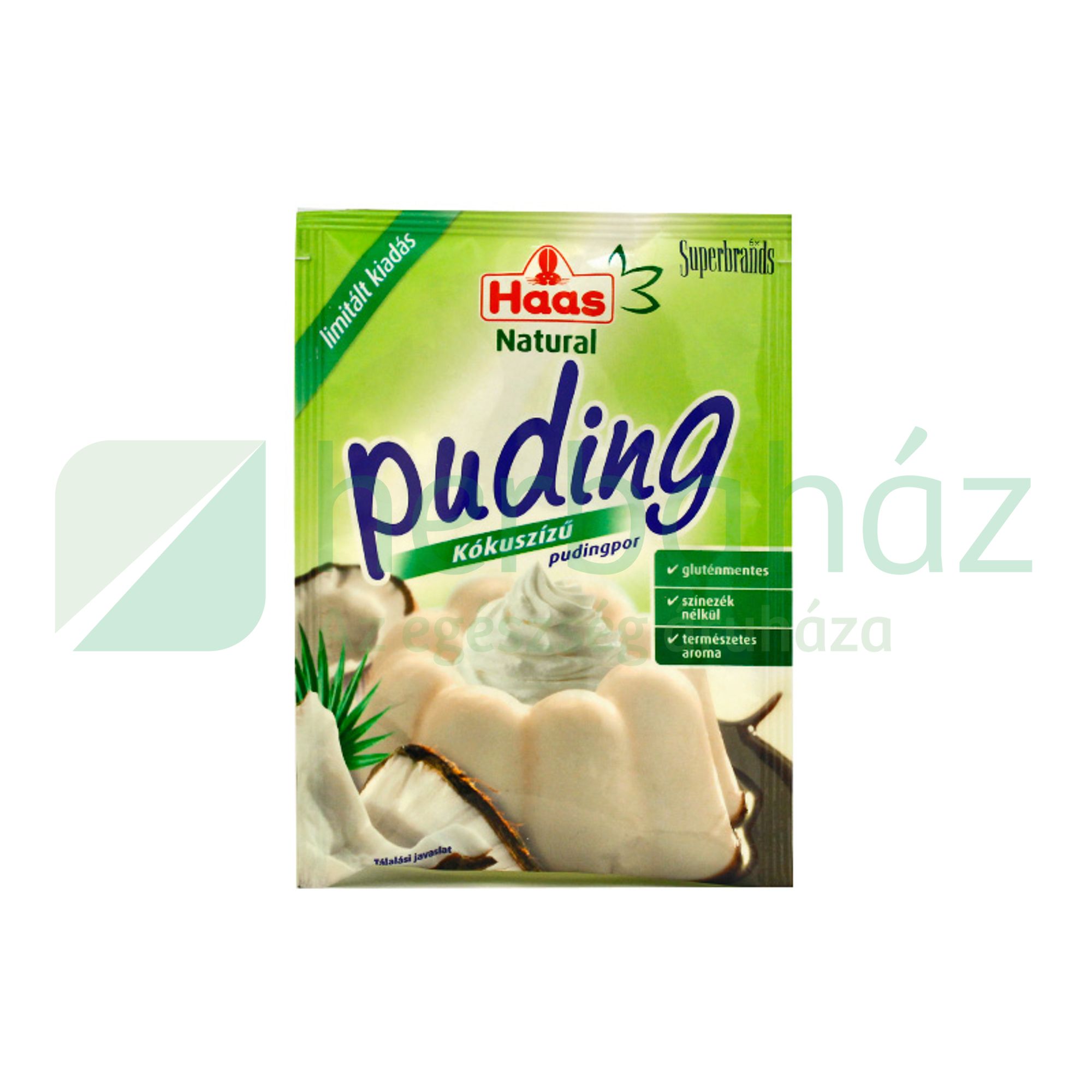 GLUTÉNMENTES HAAS NATURAL PUDINGPOR KÓKUSZ ÍZŰ 40G