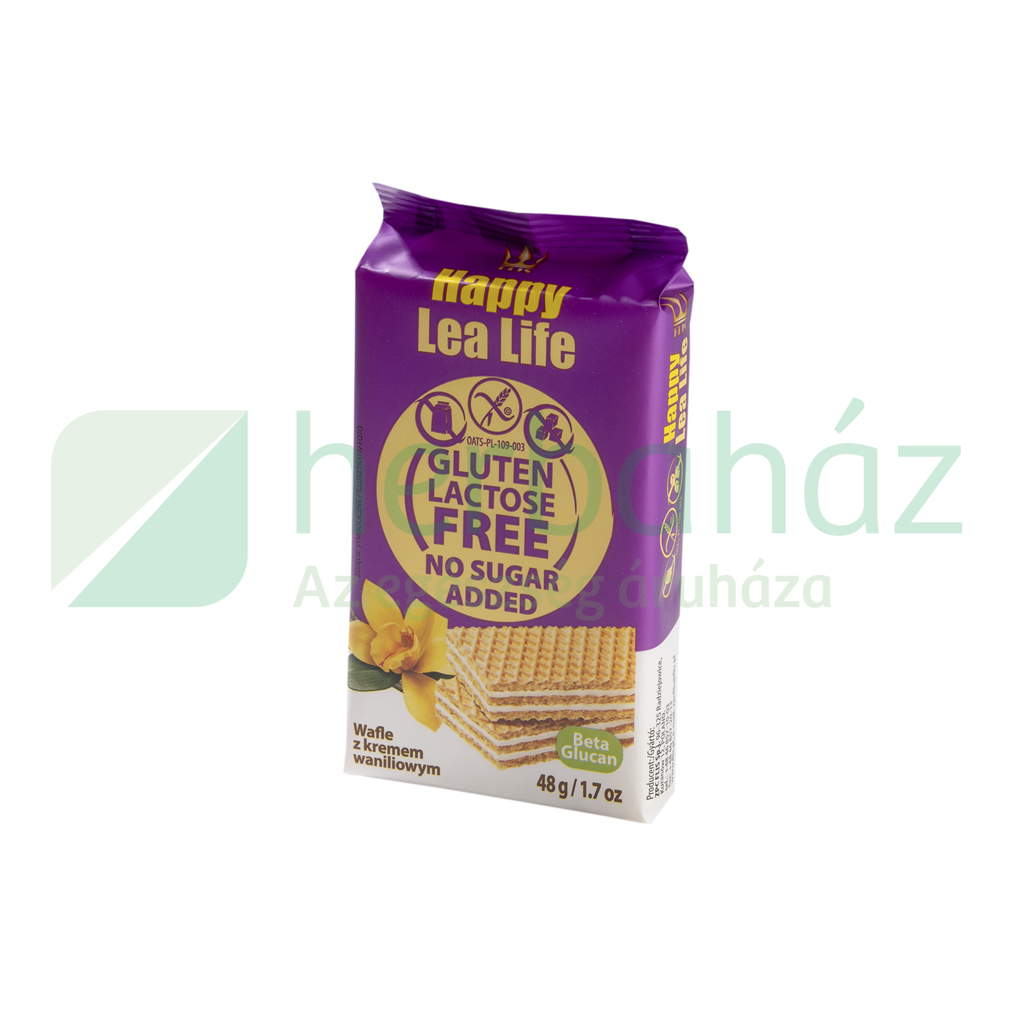 GLUTÉNMENTES HAPPY LEA LIFE MINI VANILIÁS OSTYASZELET HOZZÁADOTT CUKOR NÉLKÜL 48G