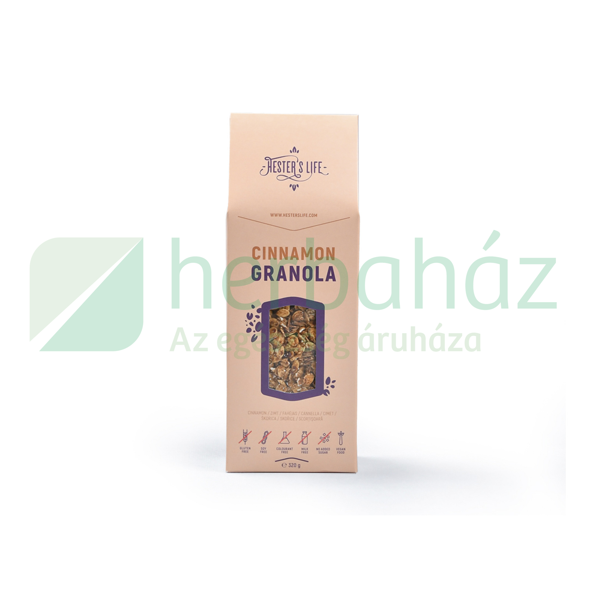 GLUTÉNMENTES HESTERS LIFE CINNAMON GRANOLA - FAHÉJAS GRANOLA 320G