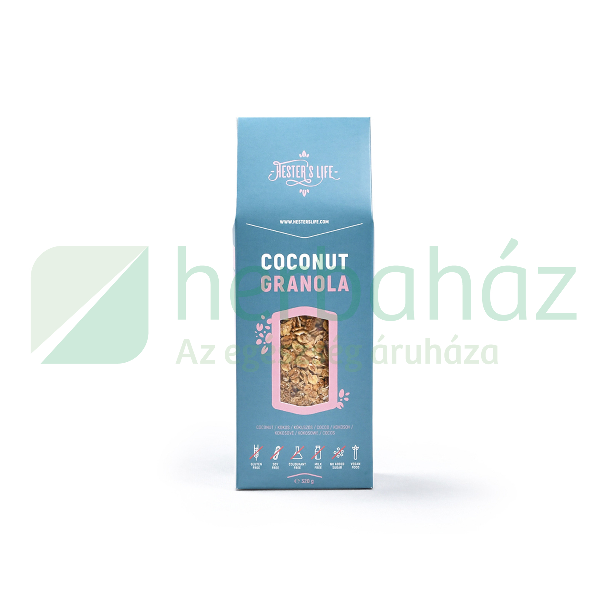 GLUTÉNMENTES HESTERS LIFE COCONUT GRANOLA-KÓKUSZOS GRANOLA 320G