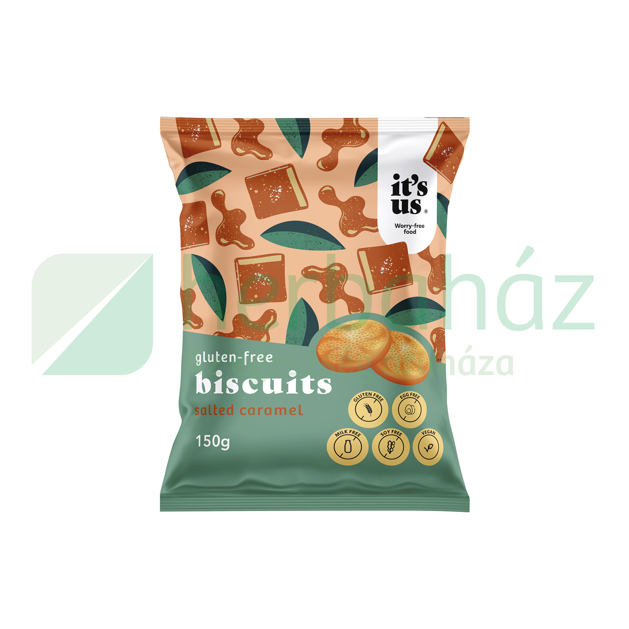 GLUTÉNMENTES ITS US OMLÓS KEKSZ SÓS KARAMELLÁS 150G