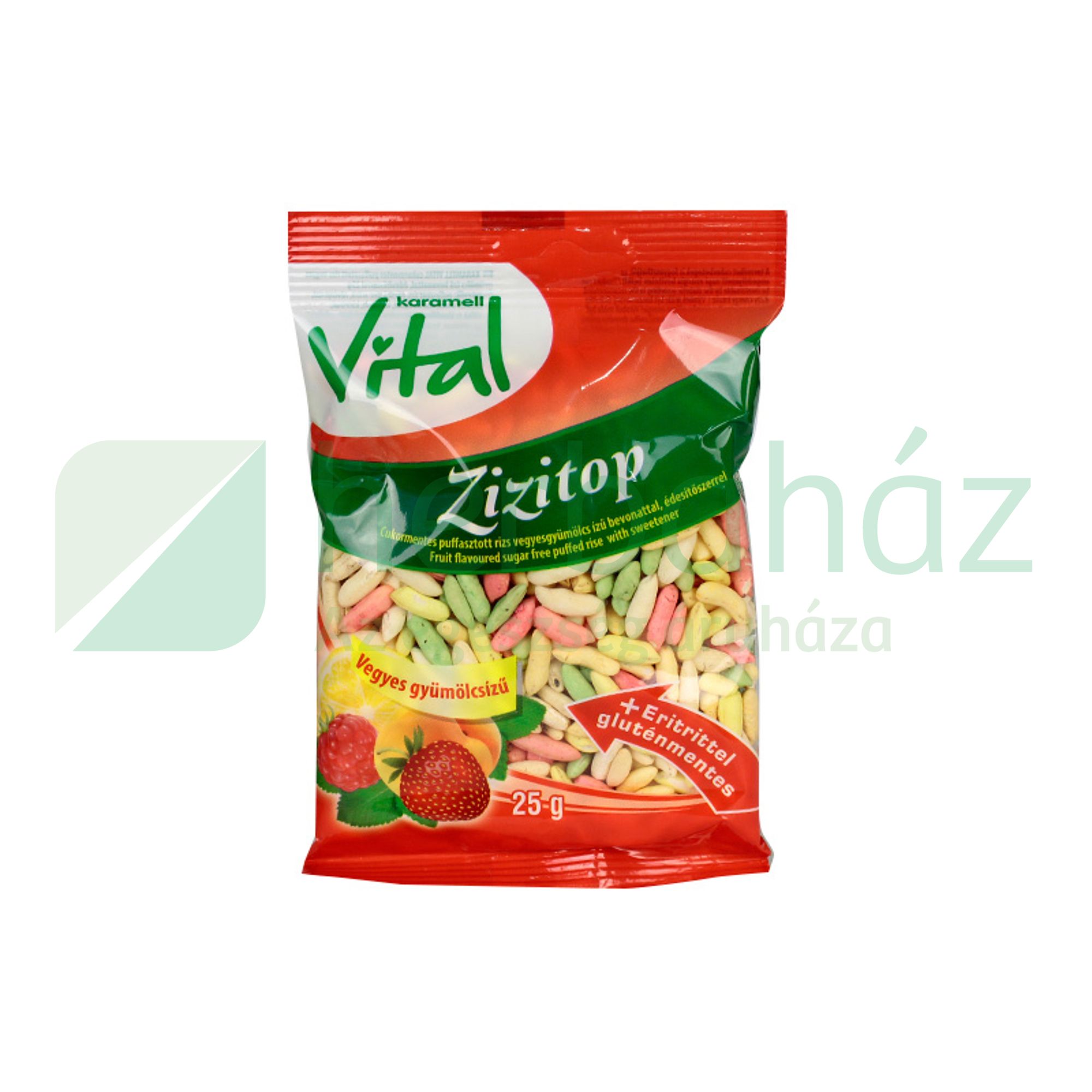 GLUTÉNMENTES KARAMELL VITAL ZIZITOP VEGYES GYÜMÖLCS ÍZŰ 25G