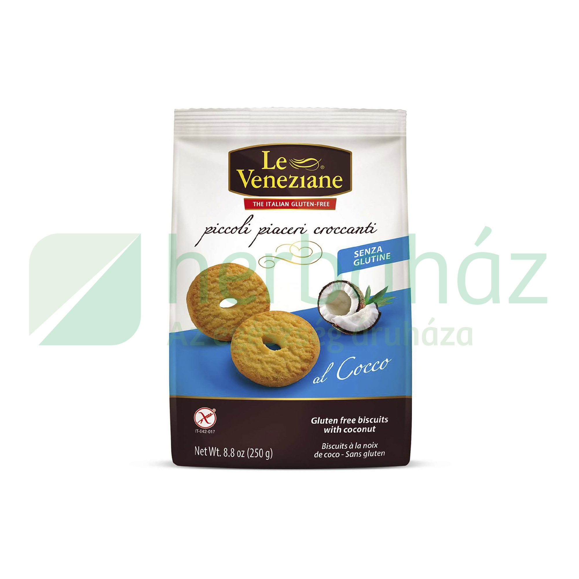GLUTÉNMENTES LE VENEZIANE KÓKUSZOS KEKSZ 250G