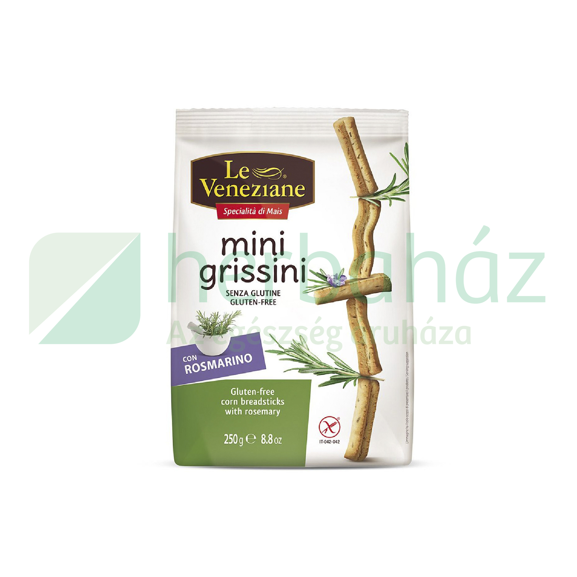 GLUTÉNMENTES LE VENEZIANE MINI GRISSINI ROZMARINGGAL 250G