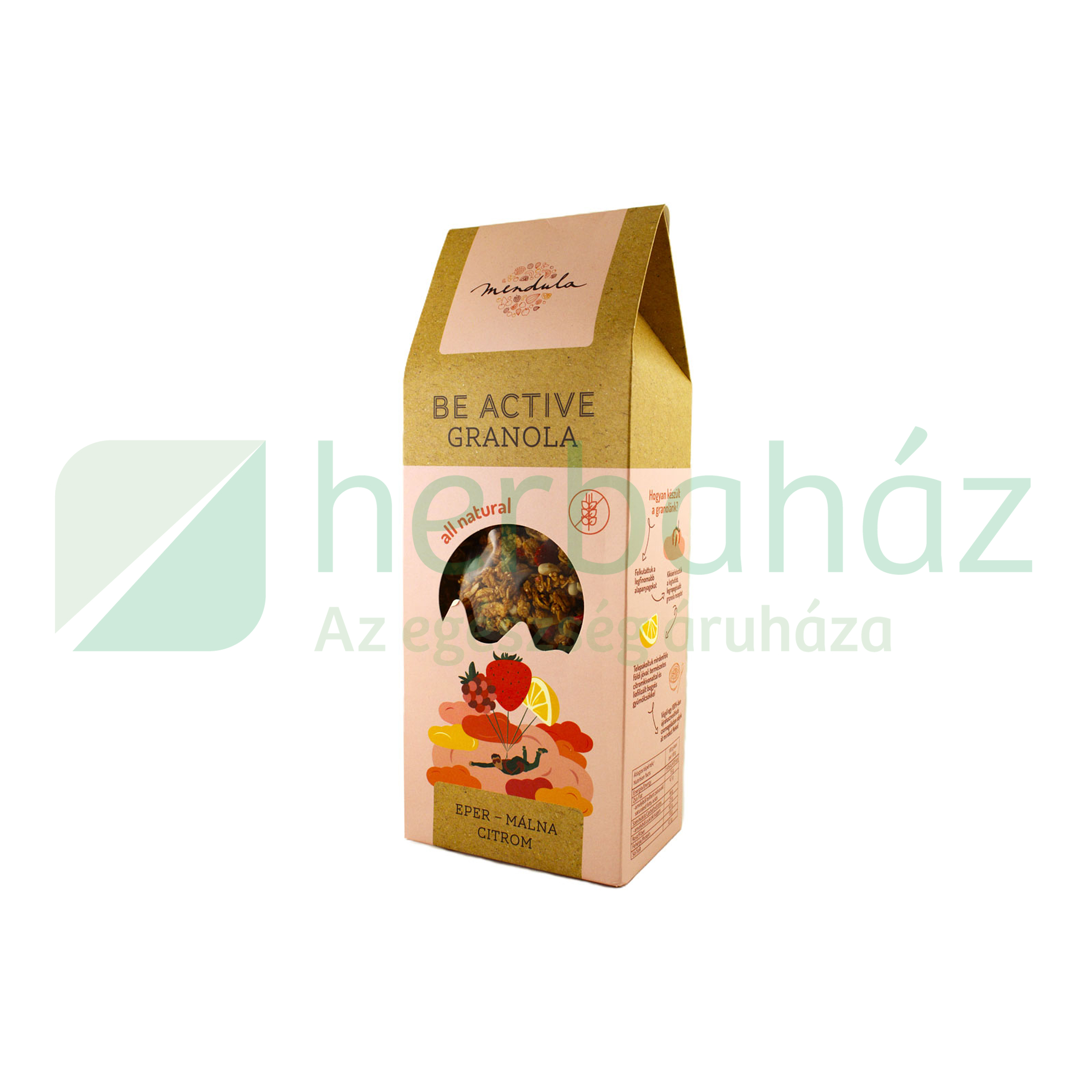 GLUTÉNMENTES MENDULA EPRES-MÁLNÁS-CITROMOS GRANOLA 300G
