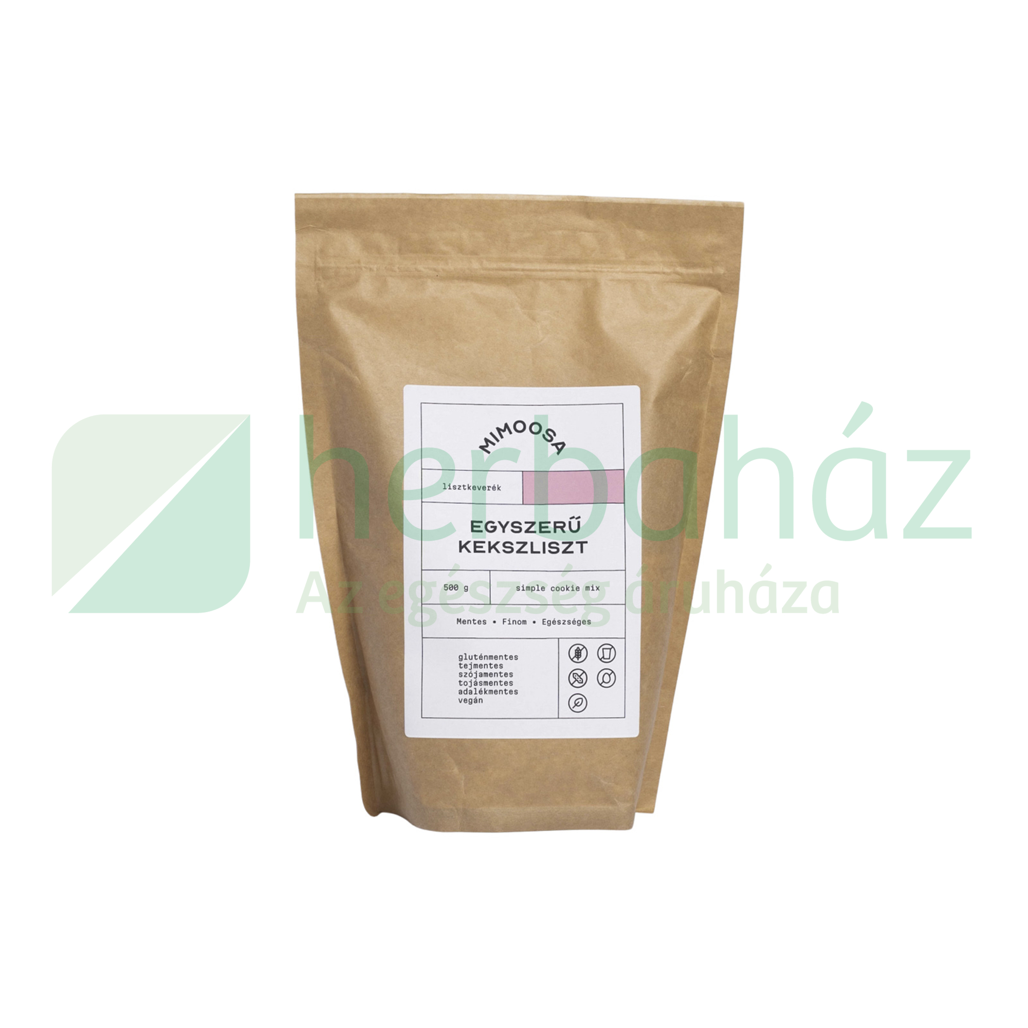 GLUTÉNMENTES MIMOOSA EGYSZERŰ KEKSZLISZT 500G