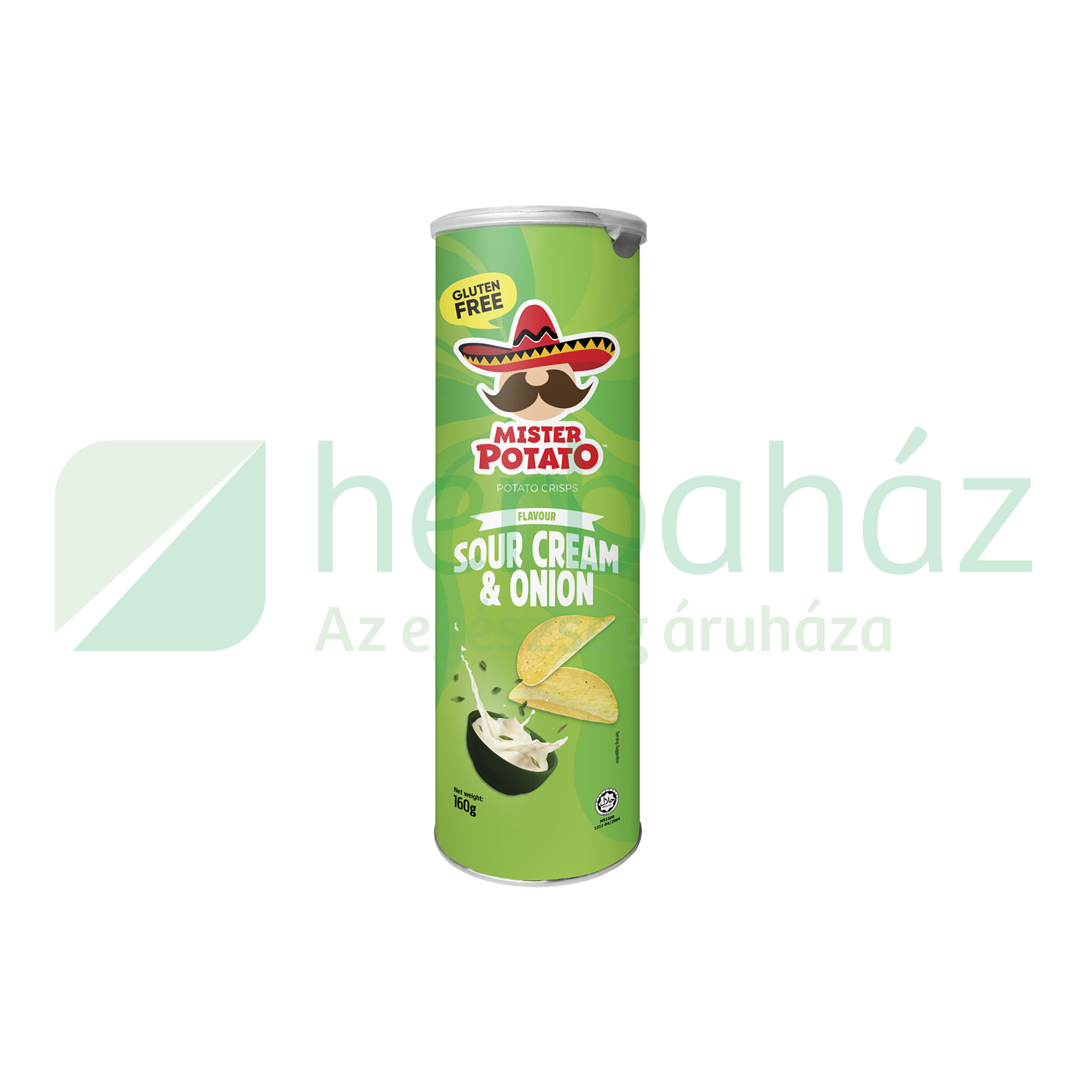 GLUTÉNMENTES MISTER POTATO CRISPS HAGYMÁS-TEJFÖLÖS 160G