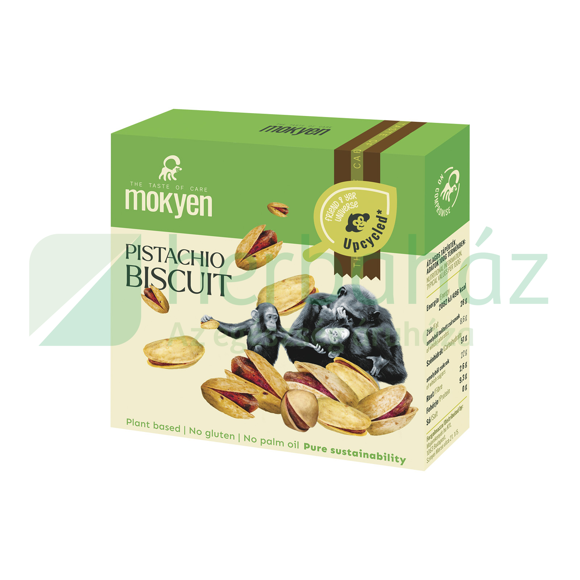 GLUTÉNMENTES MOKYEN BY MAJOMKENYÉR UPCYCLED KEKSZ PISZTÁCIA 50G