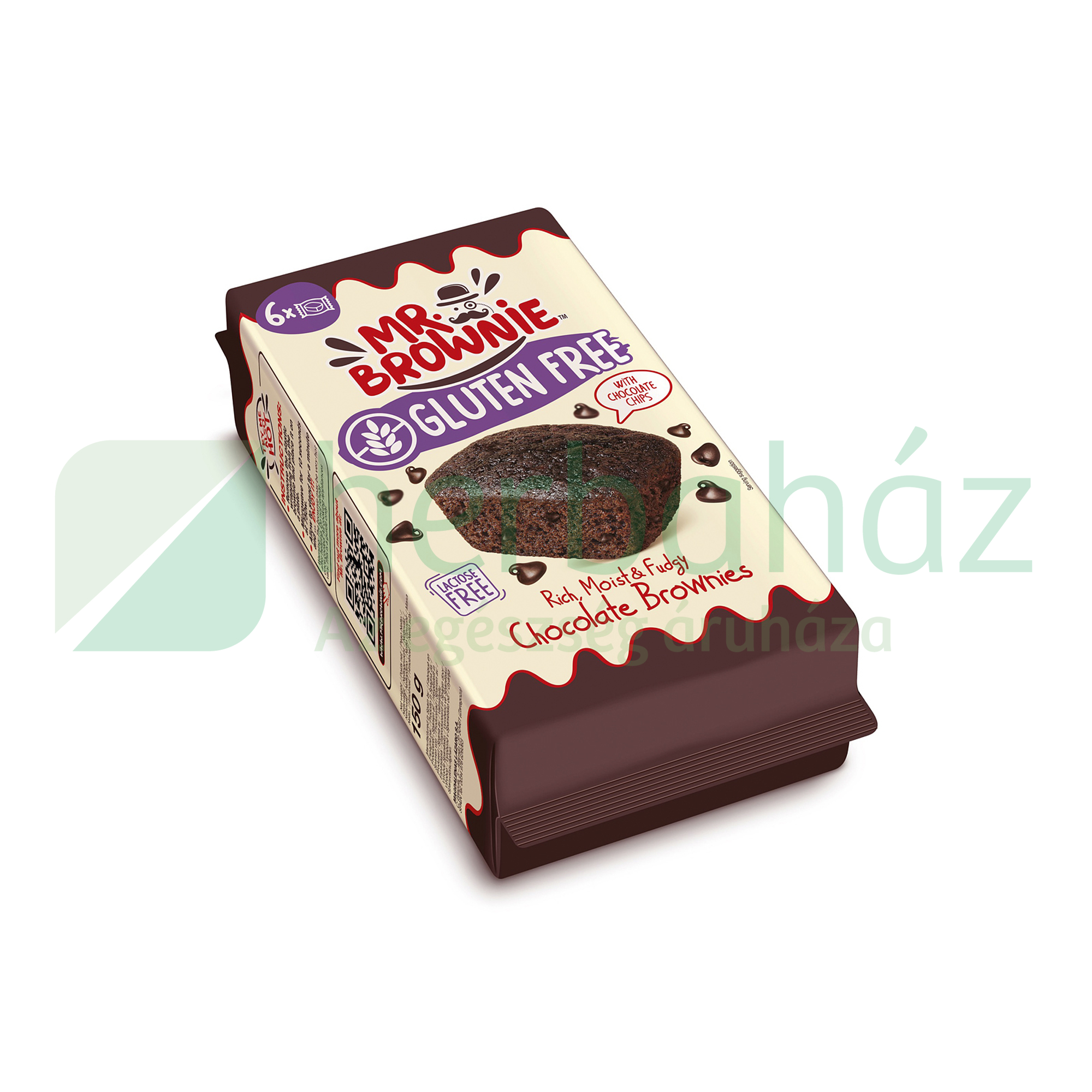 GLUTÉNMENTES MR. BROWNIE CSOKOLÁDÉ DARABOS BROWNIES 150G