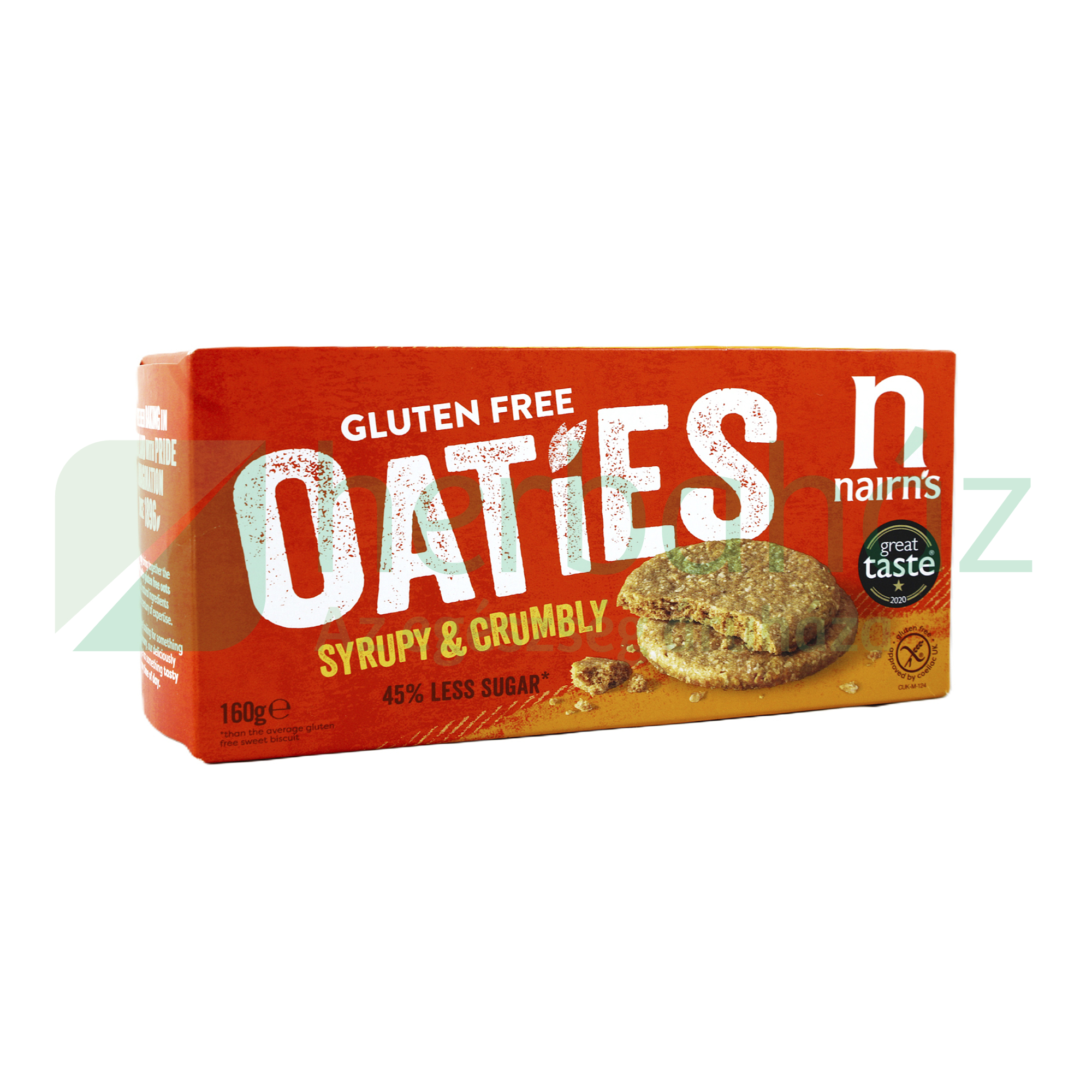 GLUTÉNMENTES NAIRNS VEGÁN TELJESKIÖRLÉSŰ 68% ÉDES ZABKEKSZEK ORIGINAL 160G