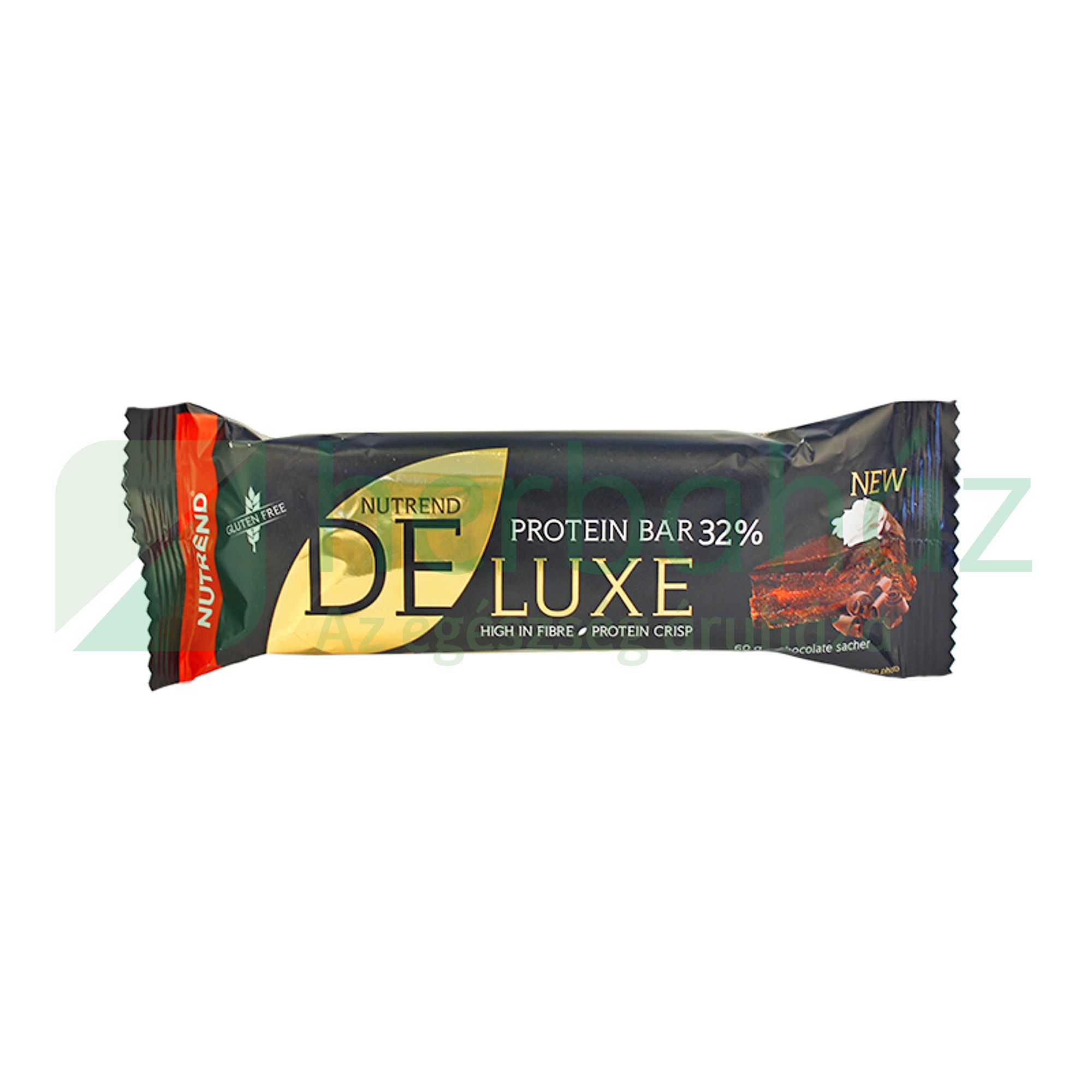 GLUTÉNMENTES NUTREND DELUX CSOKOLÁDÉS SACHERTORTA ÍZŰ FEHÉRJESZELET KAKAÓS TEJBEVONATTAL 60G