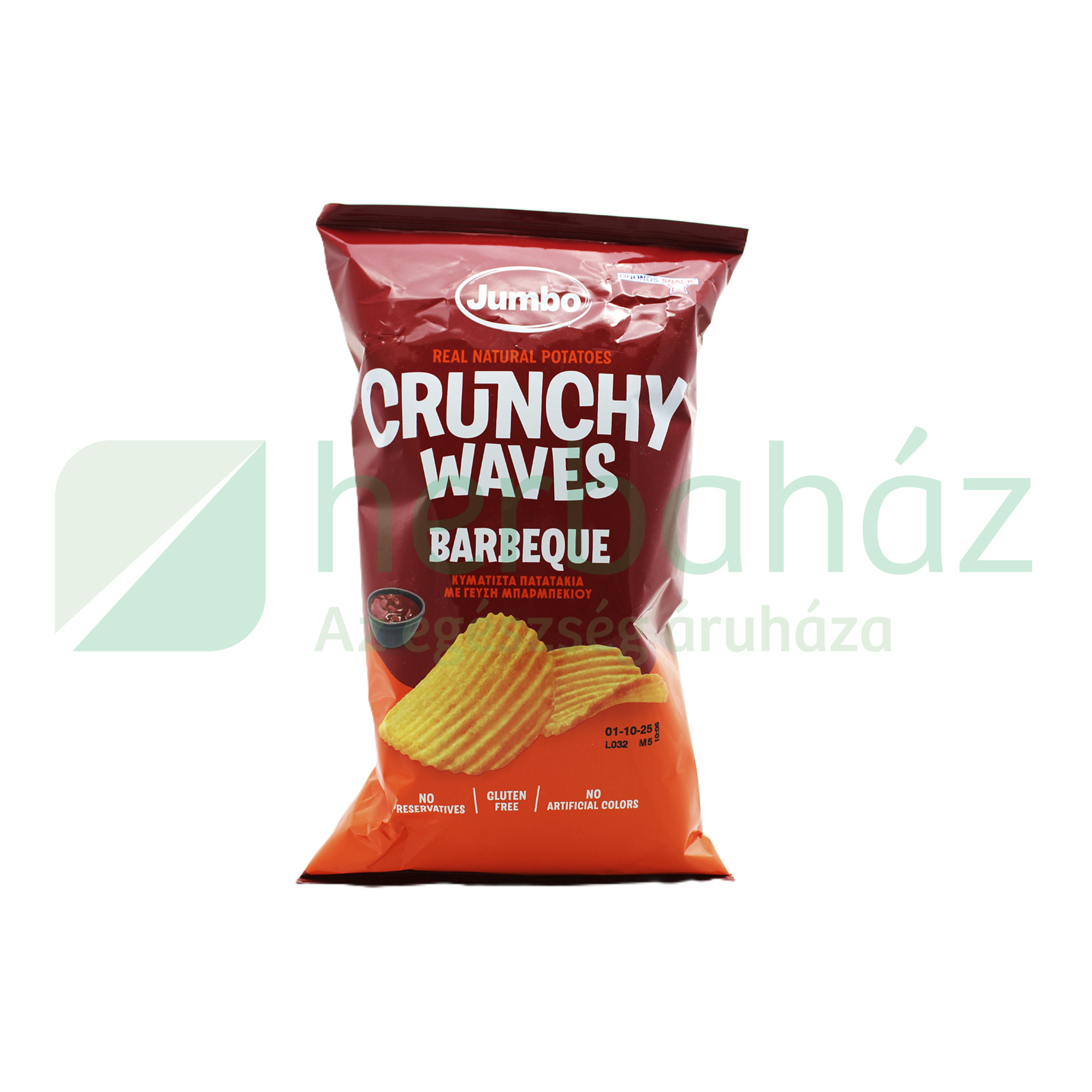 GLUTÉNMENTES OHONOS JUMBO SNACK CRUNCHY HULLÁMOS CHIPS BARBEQUE 90G