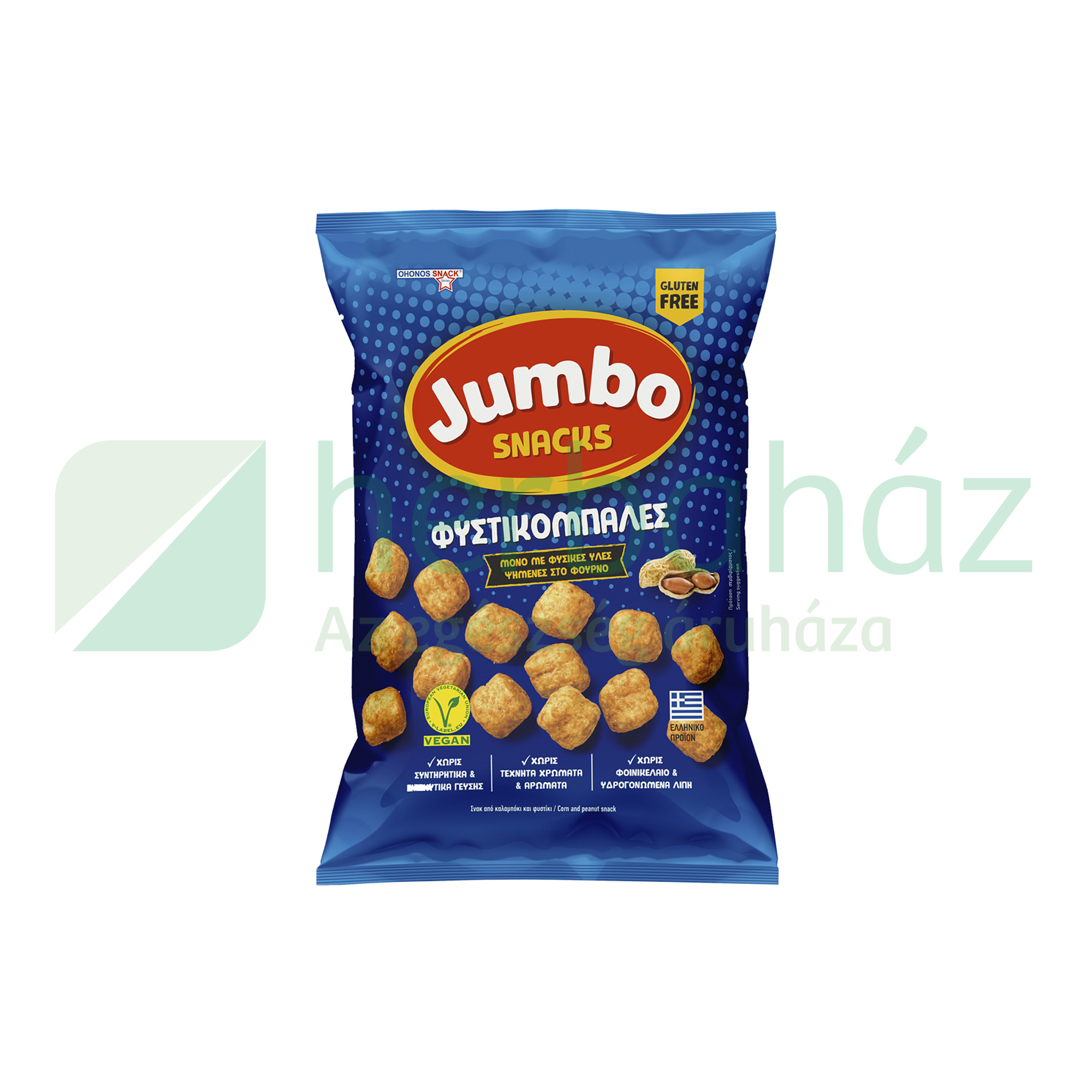 GLUTÉNMENTES OHONOS JUMBO SNACK KUKORICA FÖLDIMOGYORÓVAL 45G