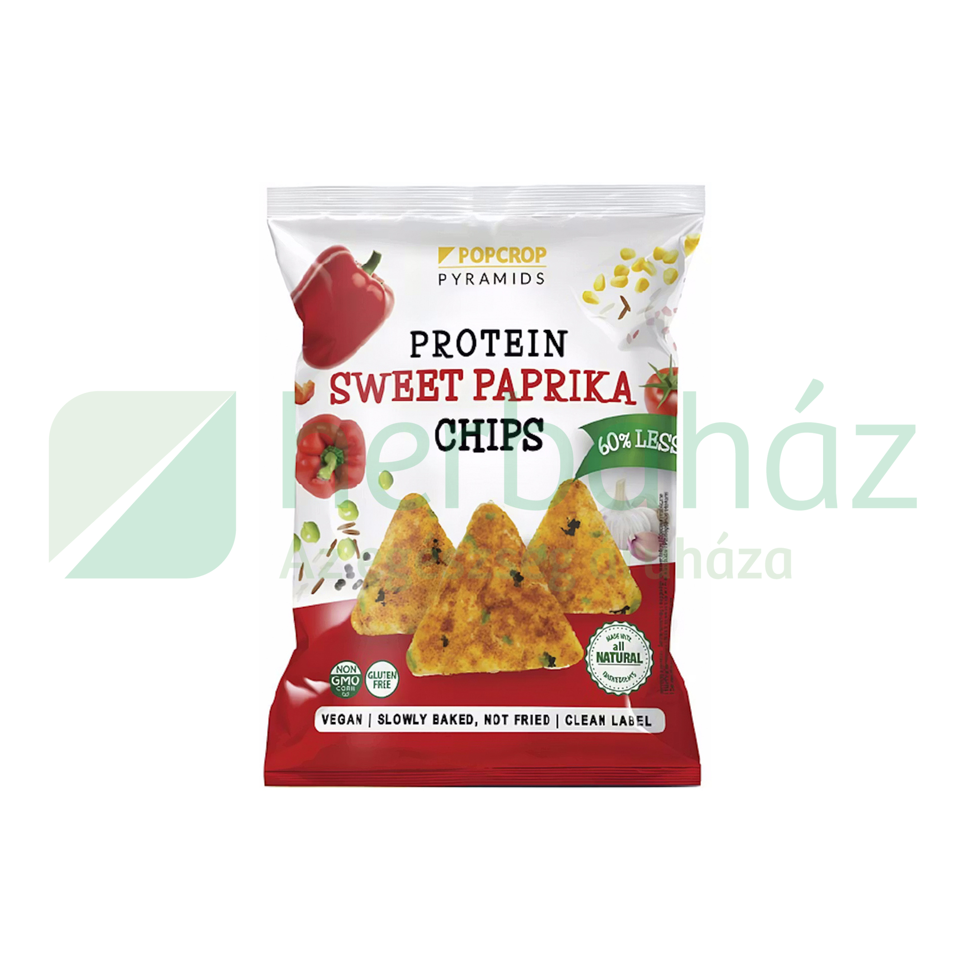 GLUTÉNMENTES POPCROP PYRAMIDS SWEET PAPRIKA ÍZŰ PROTEIN CHIPS 60G