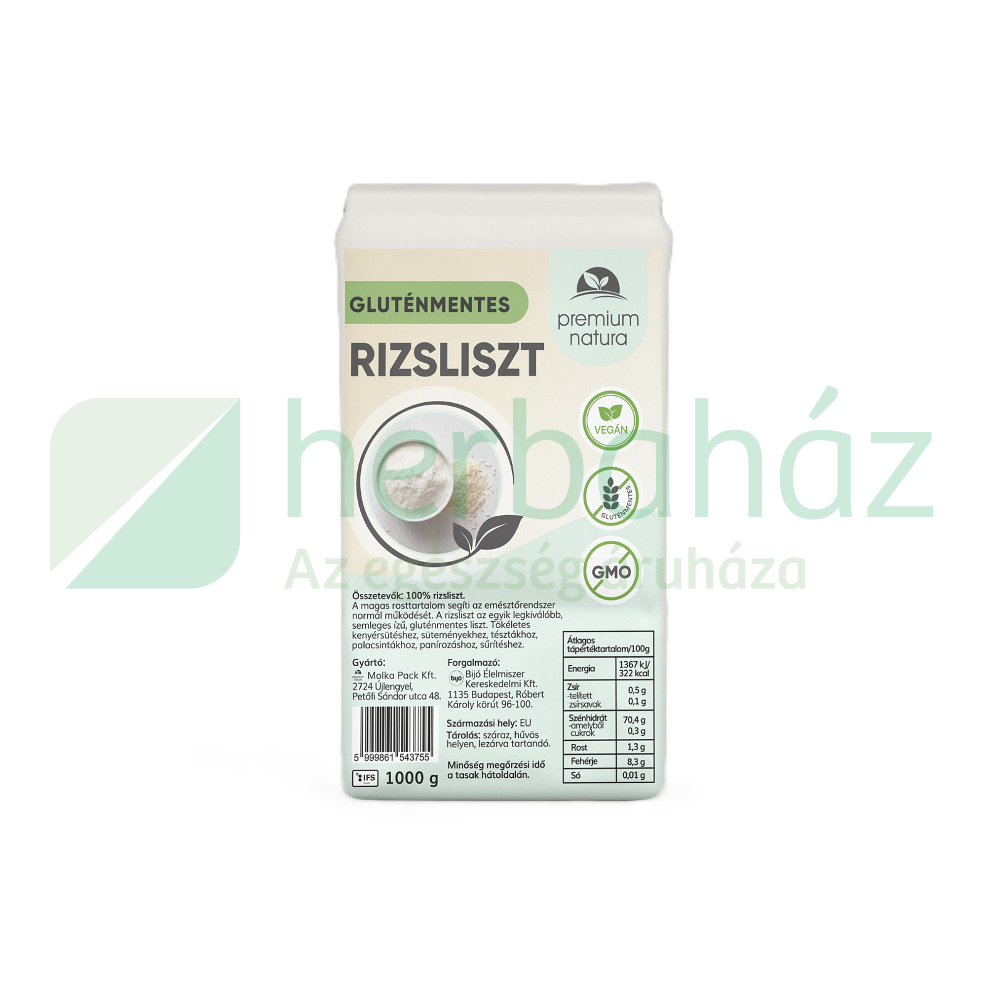GLUTÉNMENTES PREMIUM NATURA RIZSLISZT 1000G