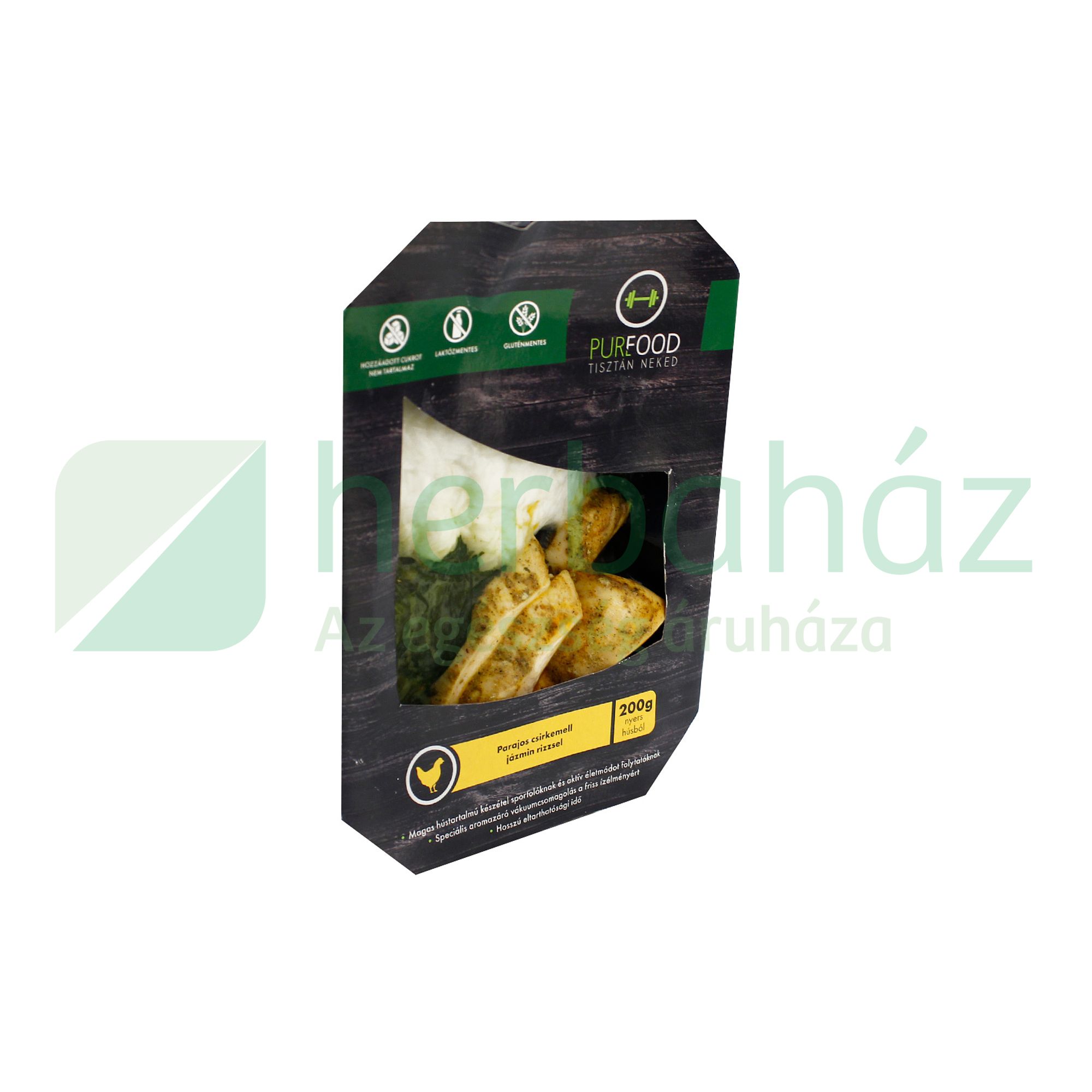 GLUTÉNMENTES PUREFOOD PARAJOS CSIRKEMELL JÁZMINRIZZSEL 350G