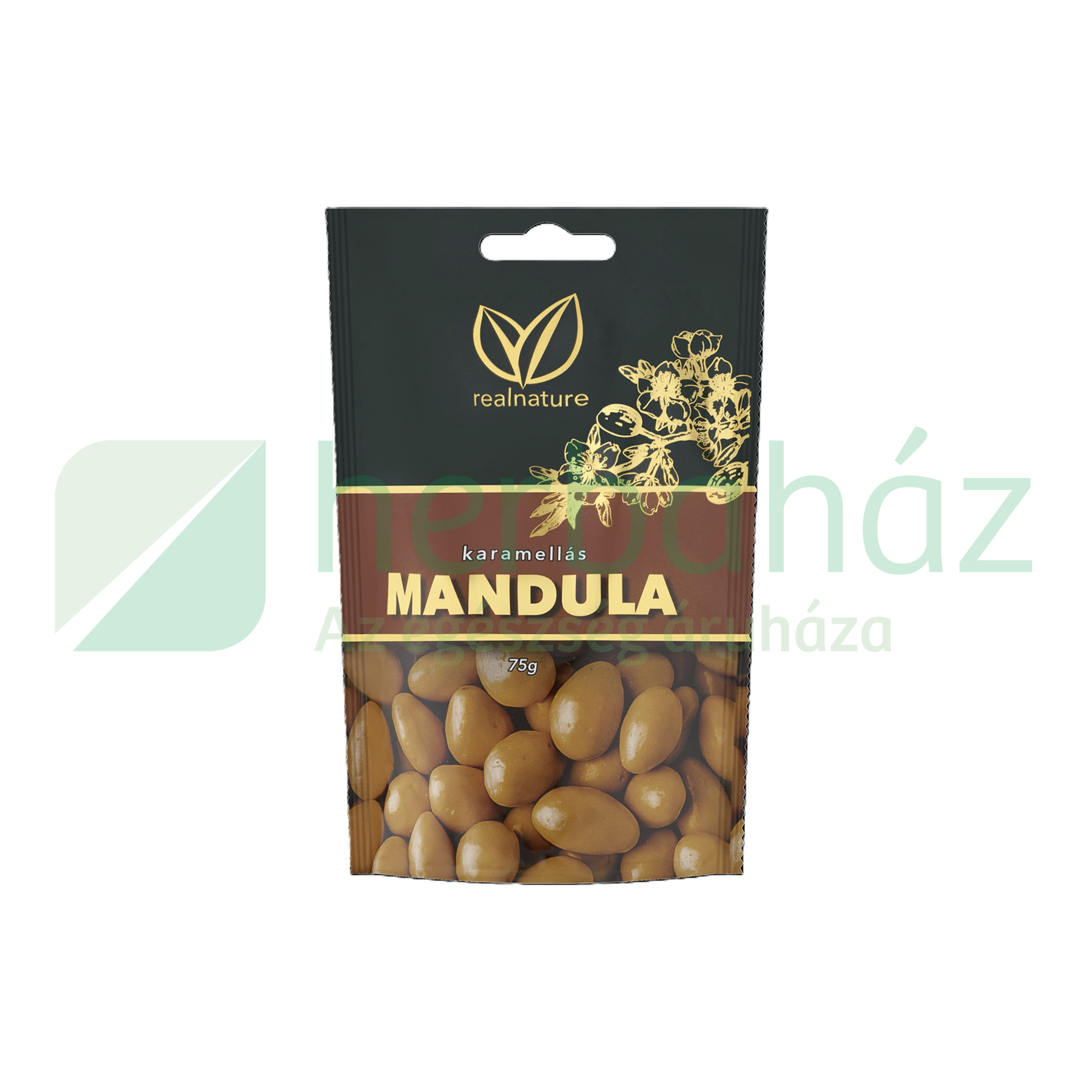 GLUTÉNMENTES REAL NATURE KARAMELLÁS MANDULA 75G