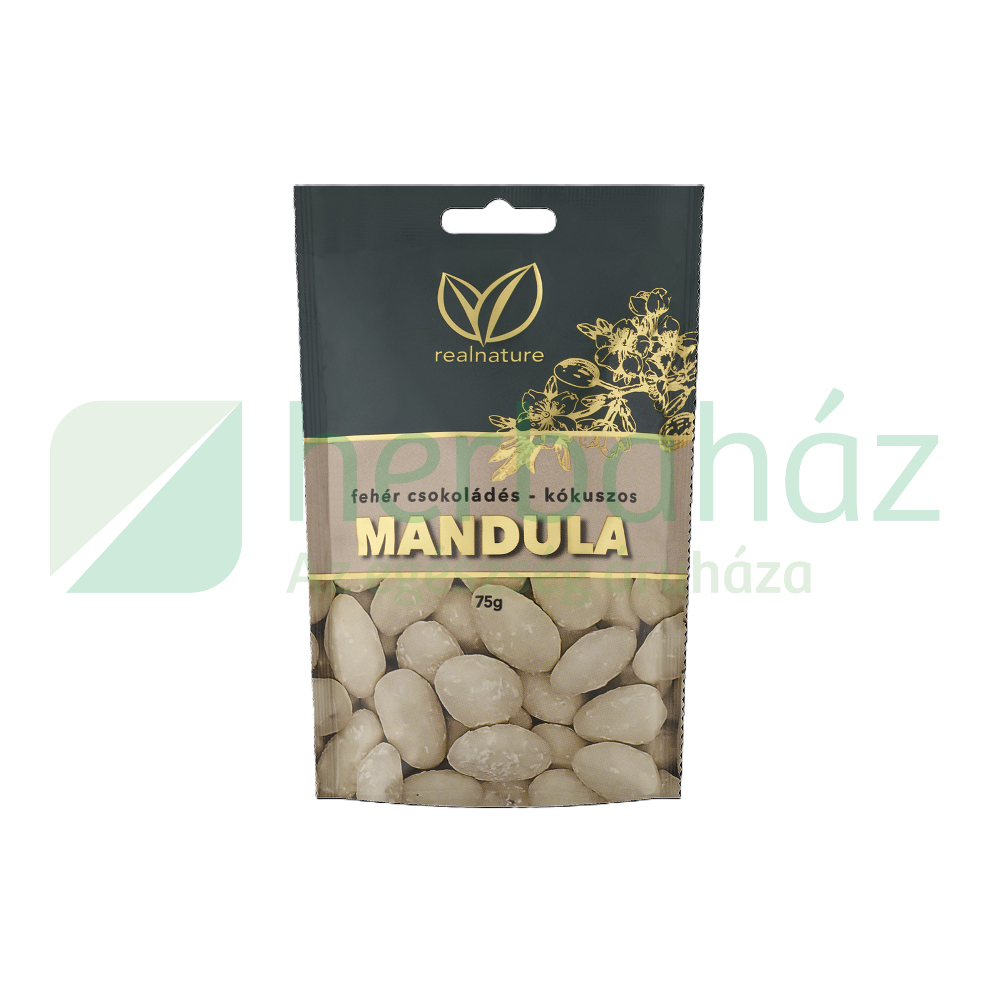 GLUTÉNMENTES REAL NATURE KÓKUSZOS-FEHÉRCSOKOLÁDÉS MANDULA 75G